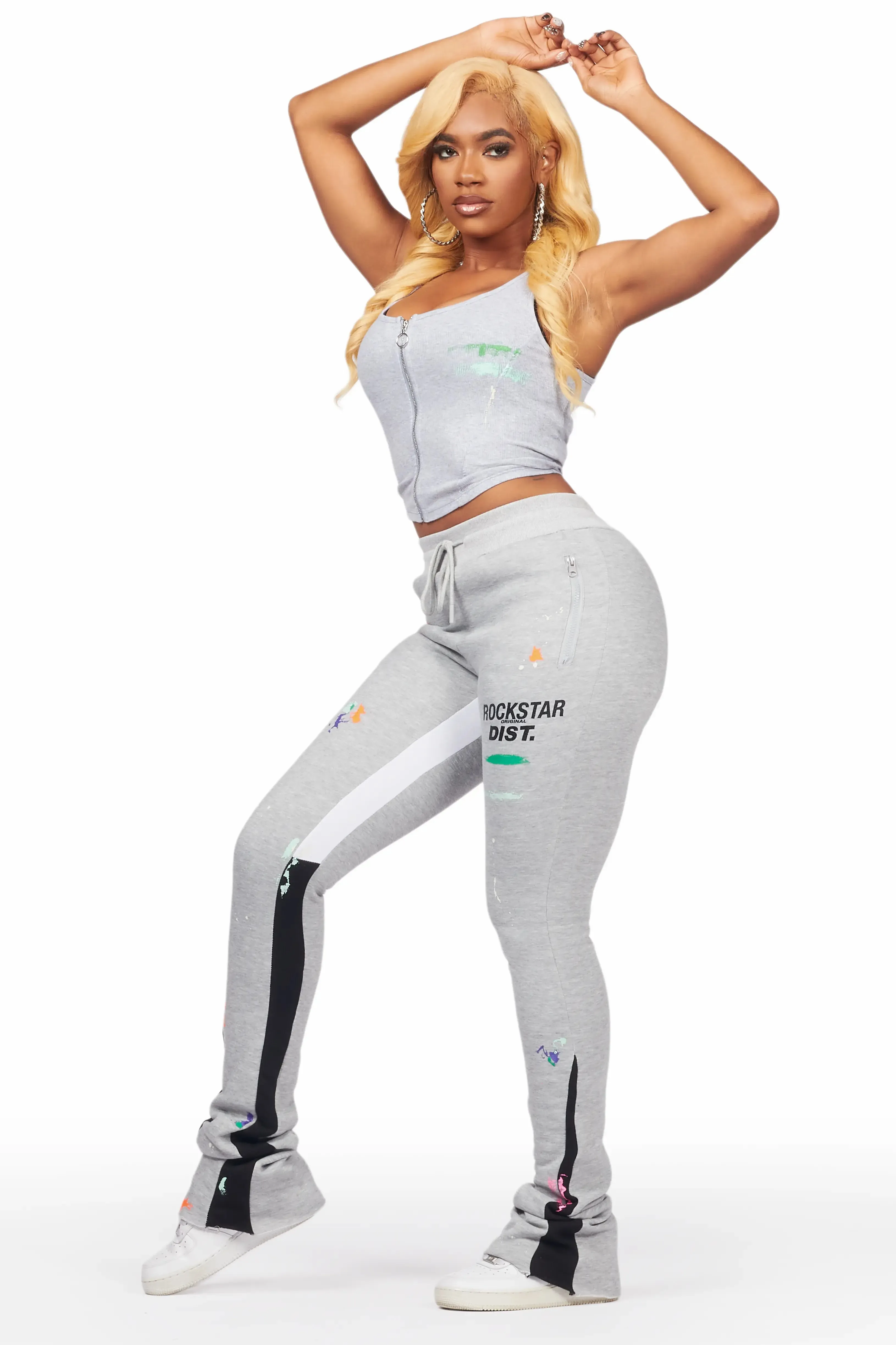 Brandee Grey Corset Super Stacked Trackset sold by Rockstar Original product image thumbnail 3