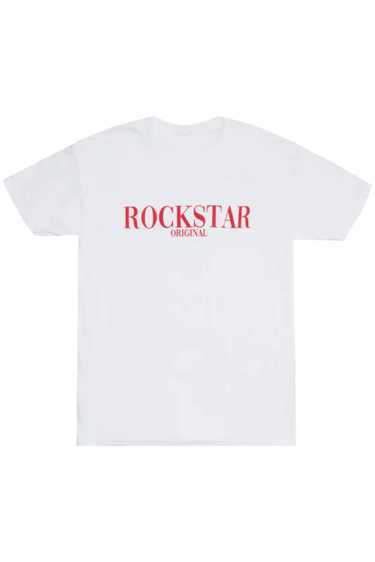 Octavio Printed T-Shirt-White/Red sold by Rockstar Original