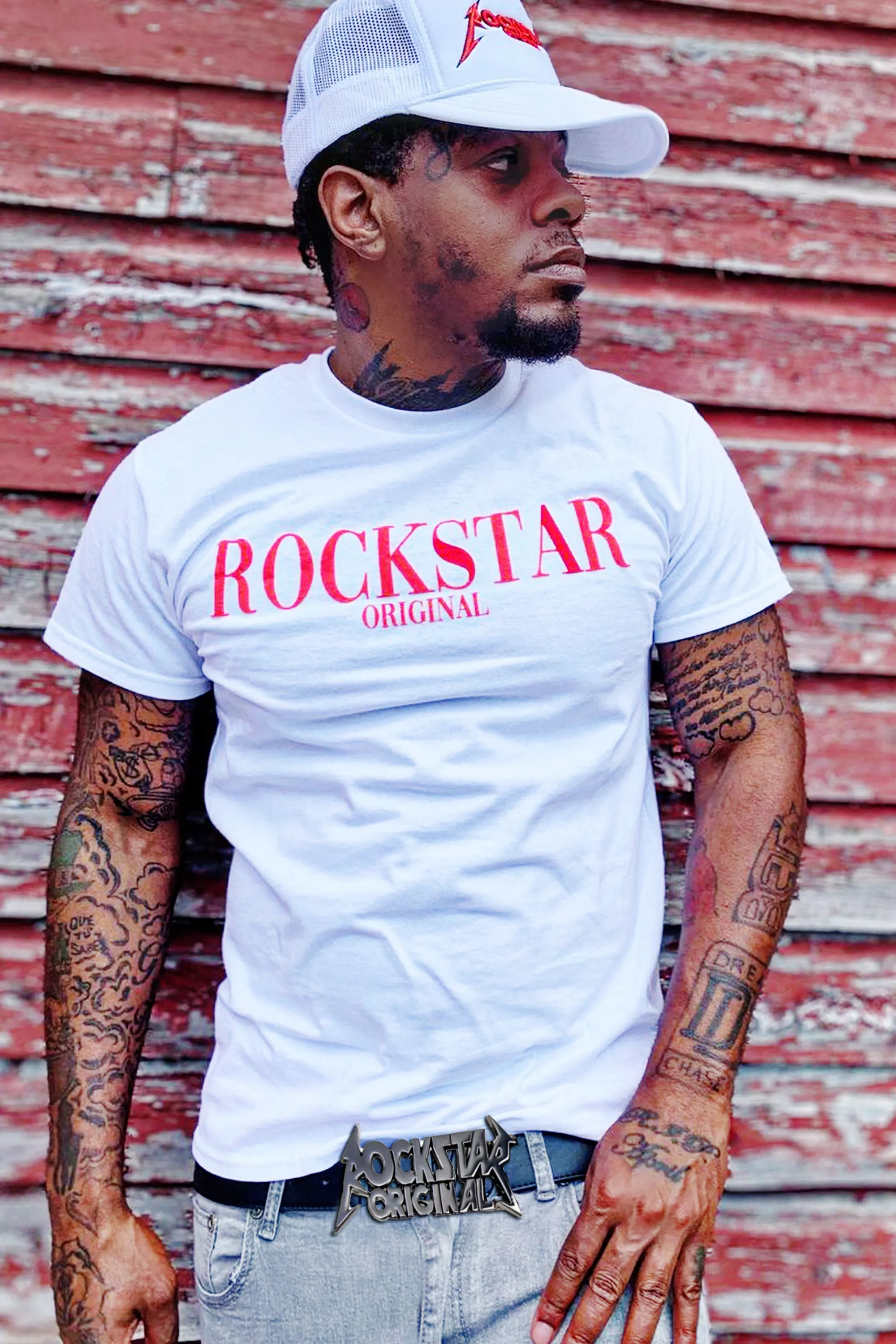 Octavio Printed T-Shirt-White/Red sold by Rockstar Original product image thumbnail 2