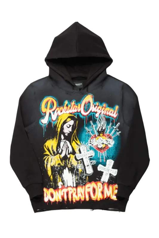 Loman Black Distressed Graphic Hoodie sold by Rockstar Original