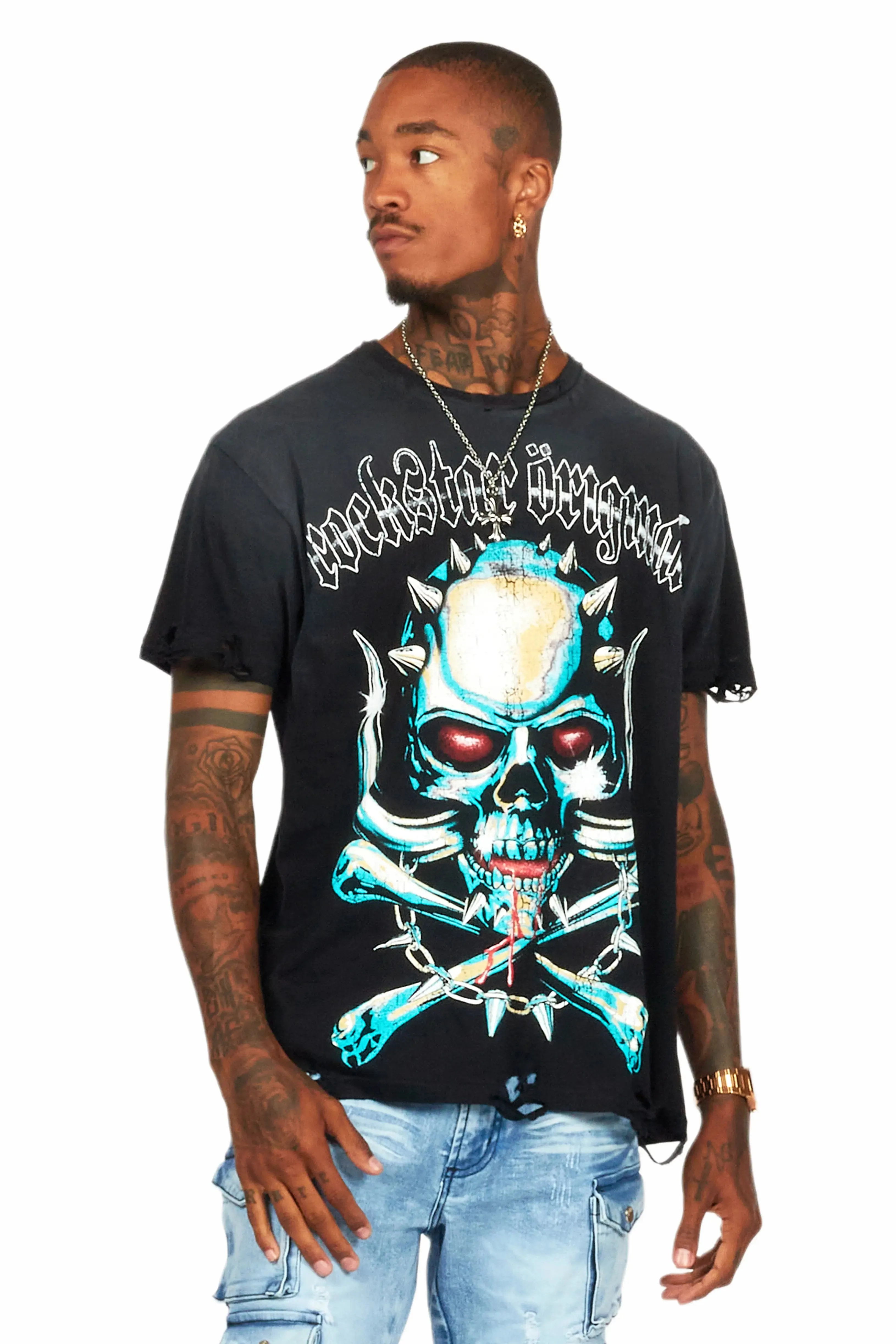 Inner Luv Black Oversized Graphic T-Shirt sold by Rockstar Original product image thumbnail 2