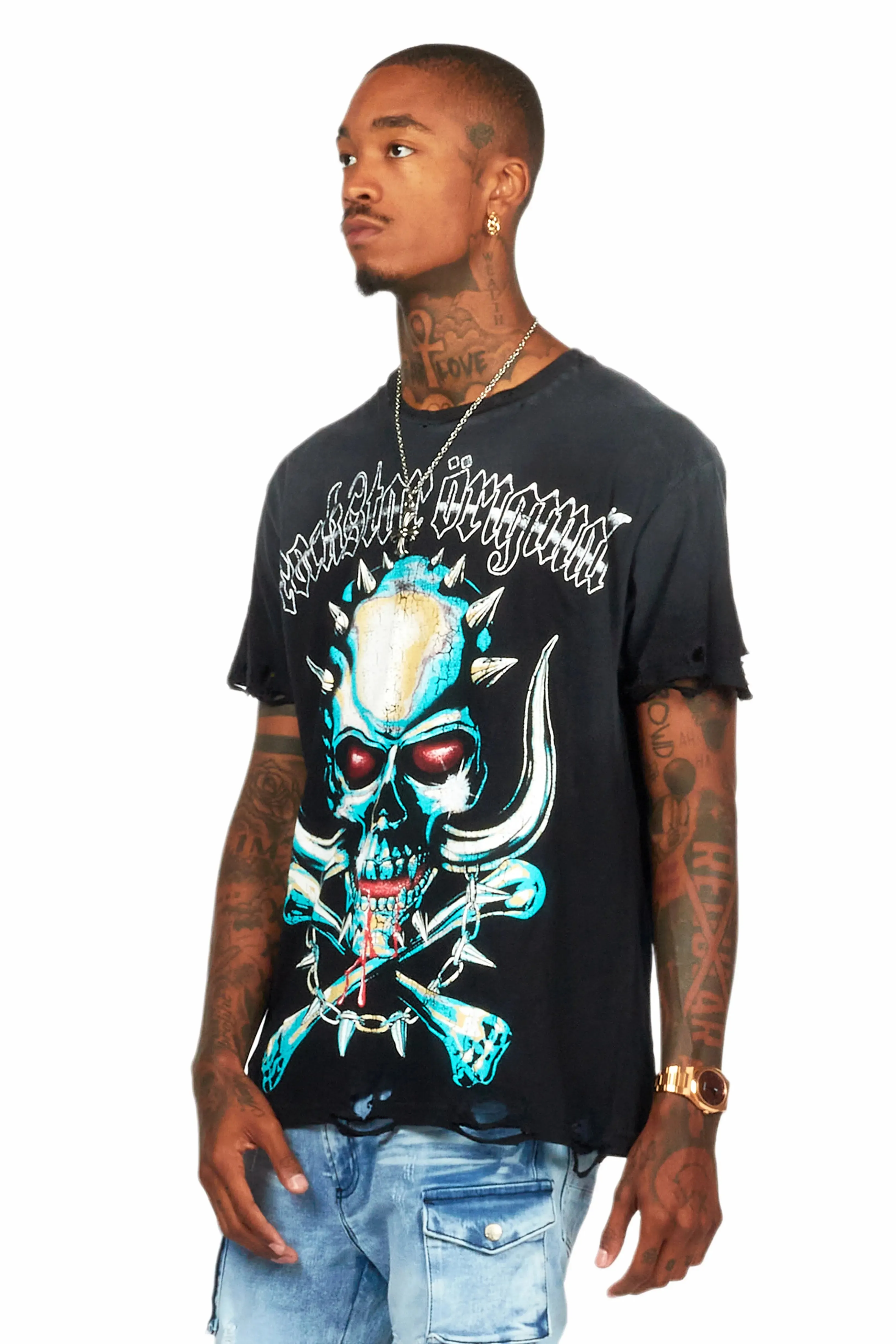 Inner Luv Black Oversized Graphic T-Shirt sold by Rockstar Original product image thumbnail 5