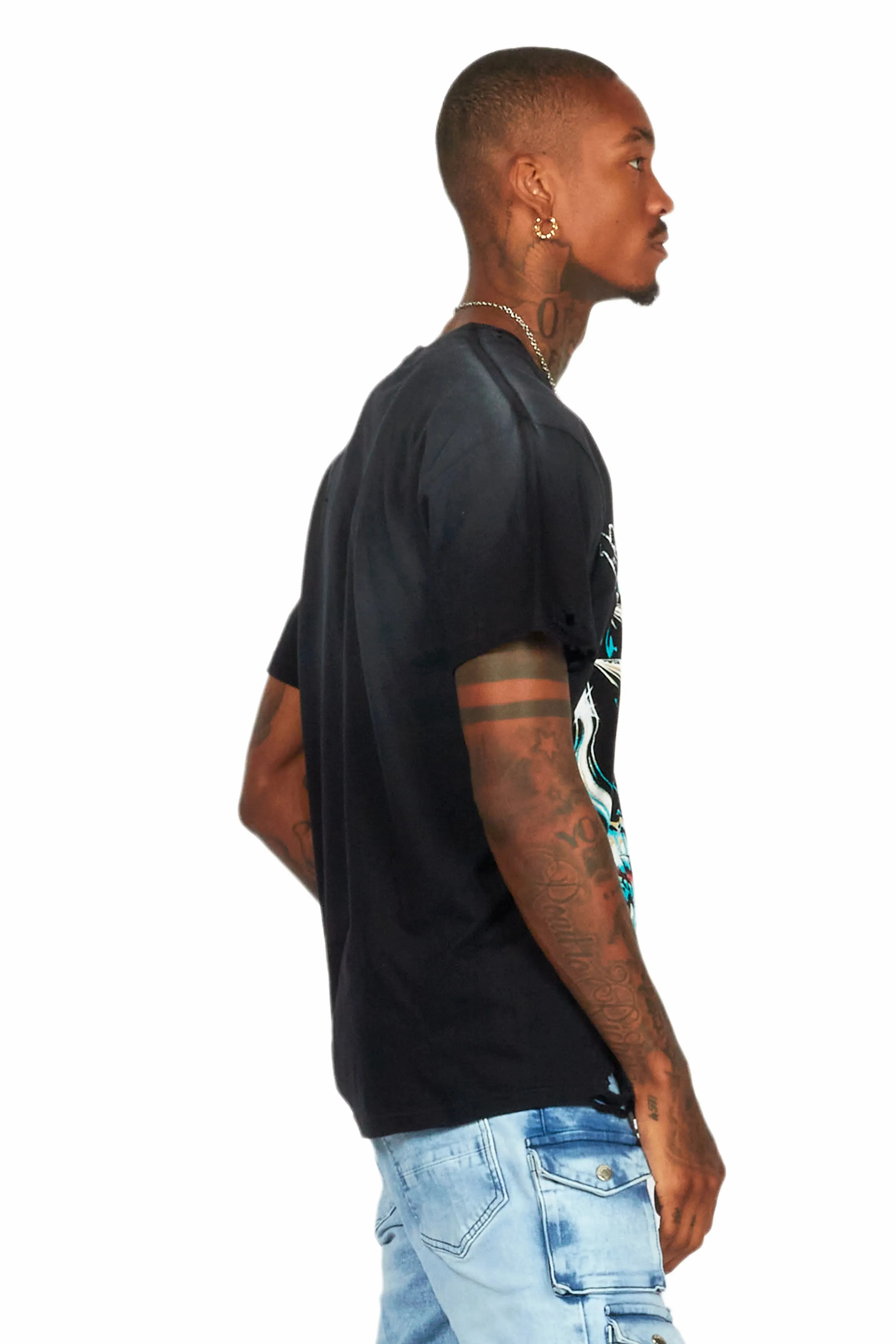 Inner Luv Black Oversized Graphic T-Shirt sold by Rockstar Original product image thumbnail 3