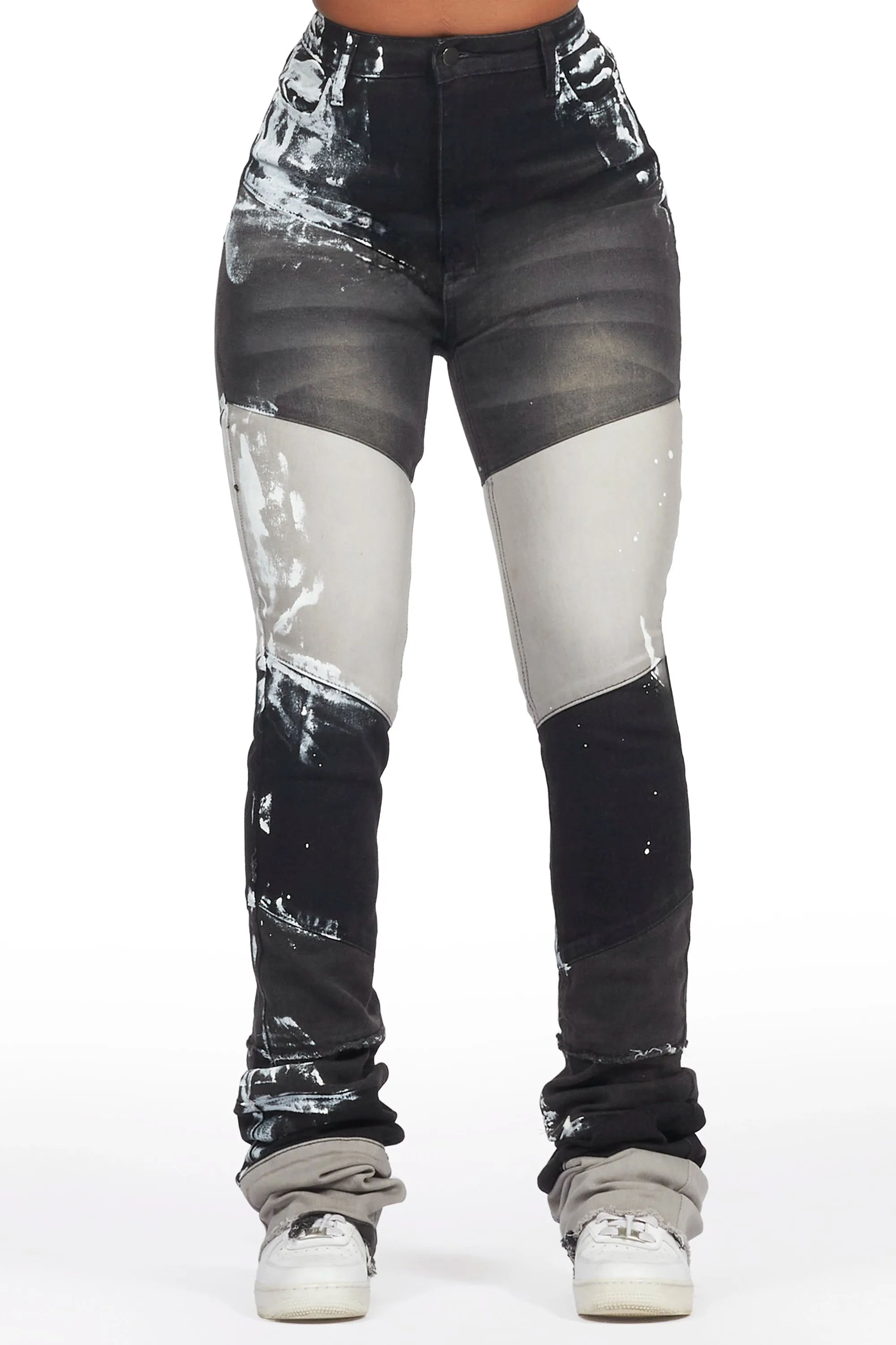 Anita Black Painted Super Stacked Jean sold by Rockstar Original