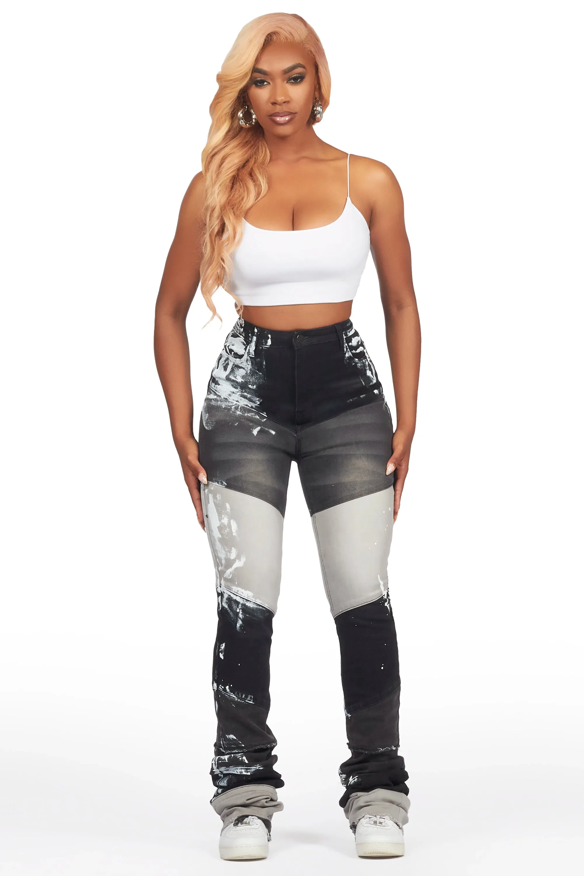 Anita Black Painted Super Stacked Jean sold by Rockstar Original product image thumbnail 3