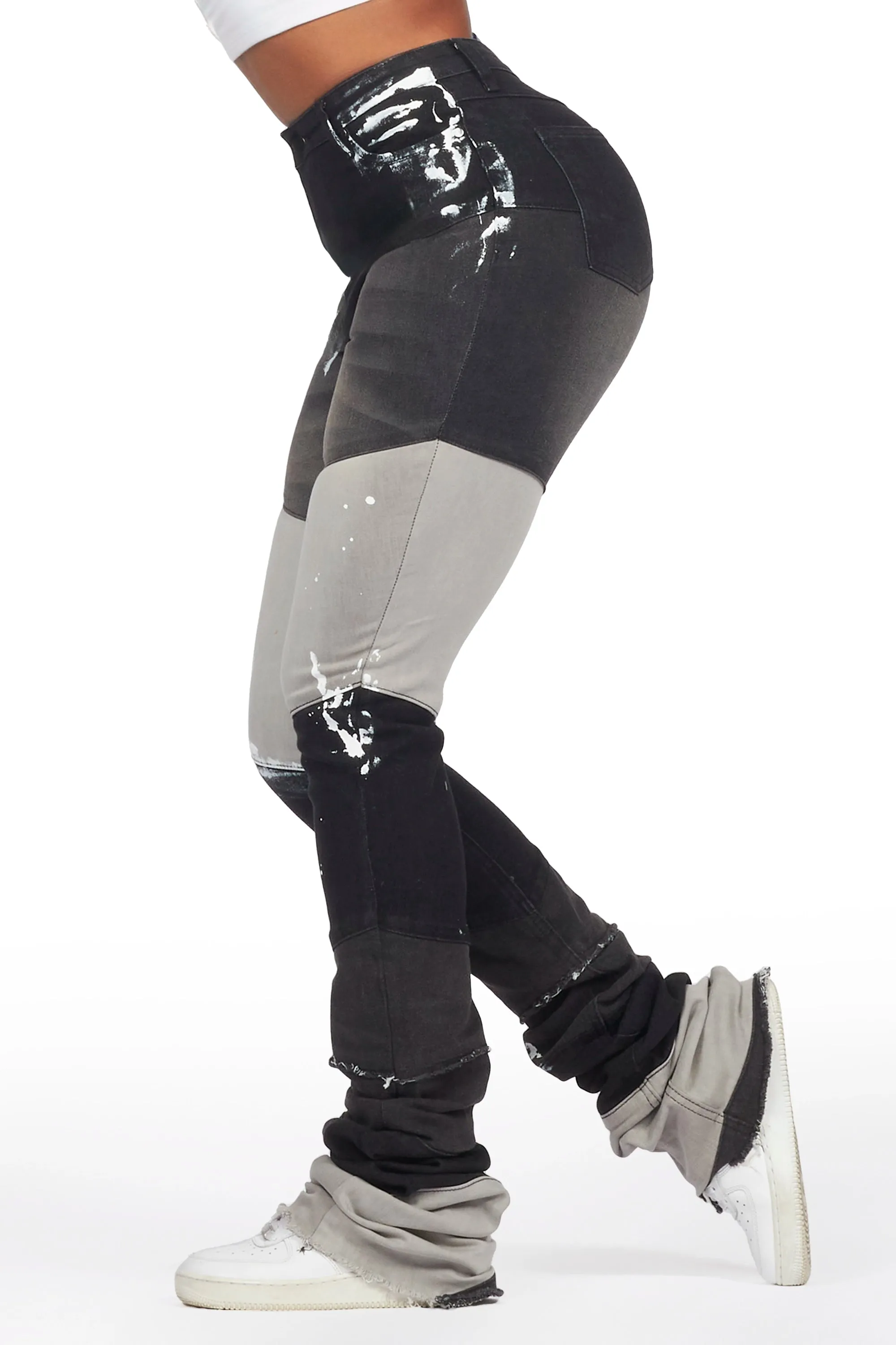 Anita Black Painted Super Stacked Jean sold by Rockstar Original product image thumbnail 4