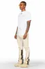 Firoz Beige Graphic Stacked Flare Pant sold by Rockstar Original