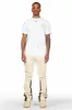 Firoz Beige Graphic Stacked Flare Pant sold by Rockstar Original