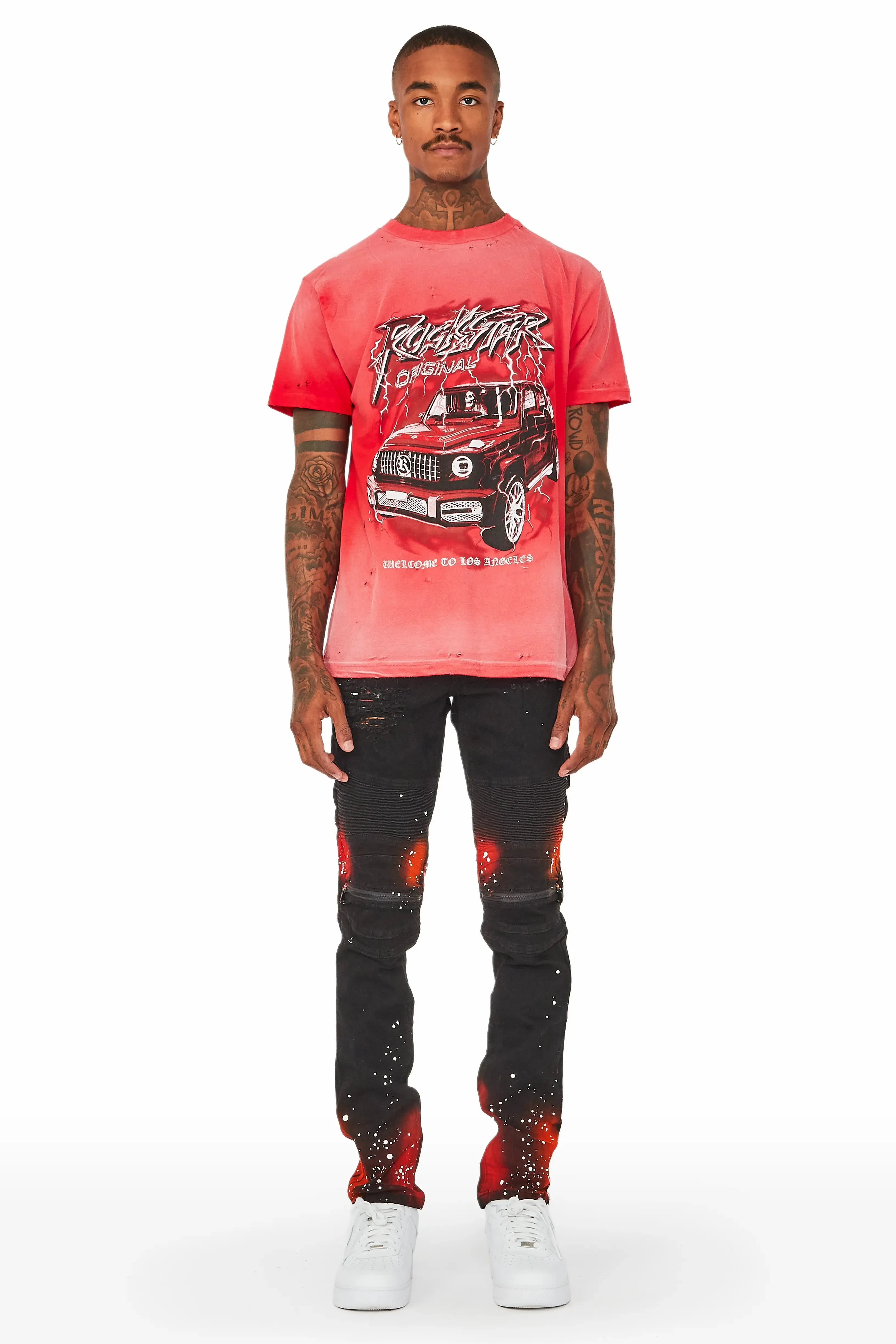 Wilder Black/Orange Painter Biker Jean sold by Rockstar Original product image thumbnail 2