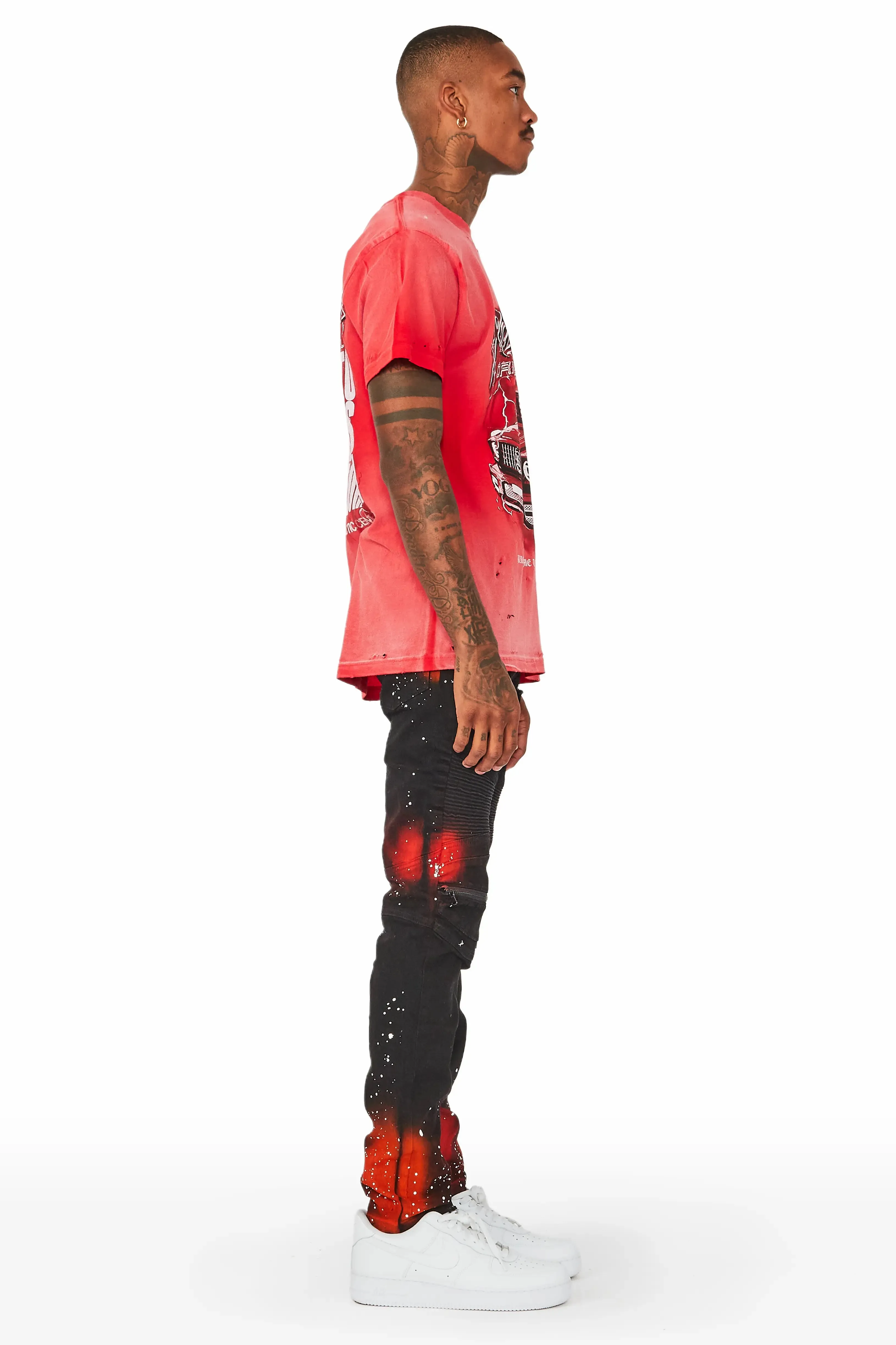 Wilder Black/Orange Painter Biker Jean sold by Rockstar Original product image thumbnail 3