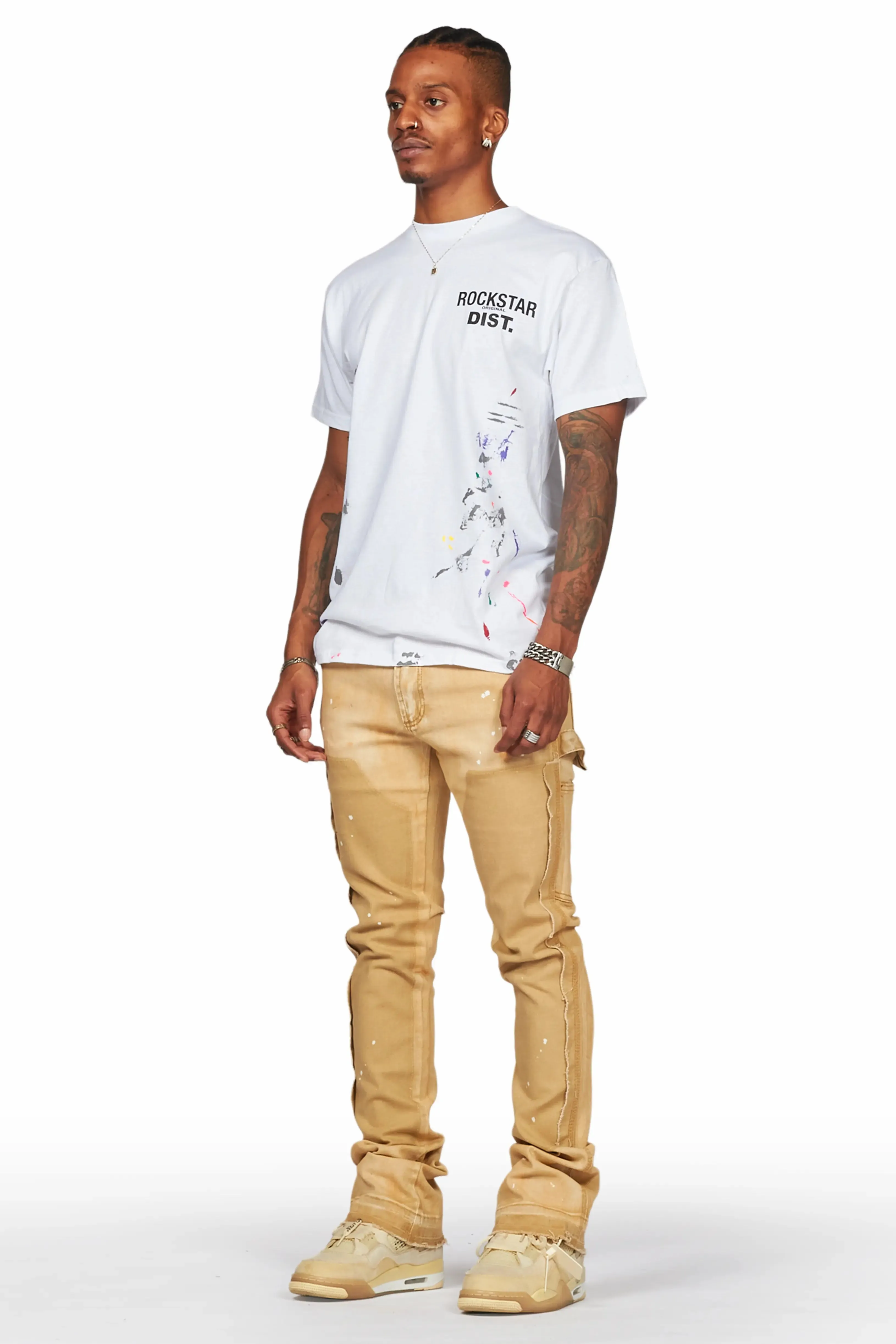 Serrano Beige Stacked Flare Jean sold by Rockstar Original product image thumbnail 4