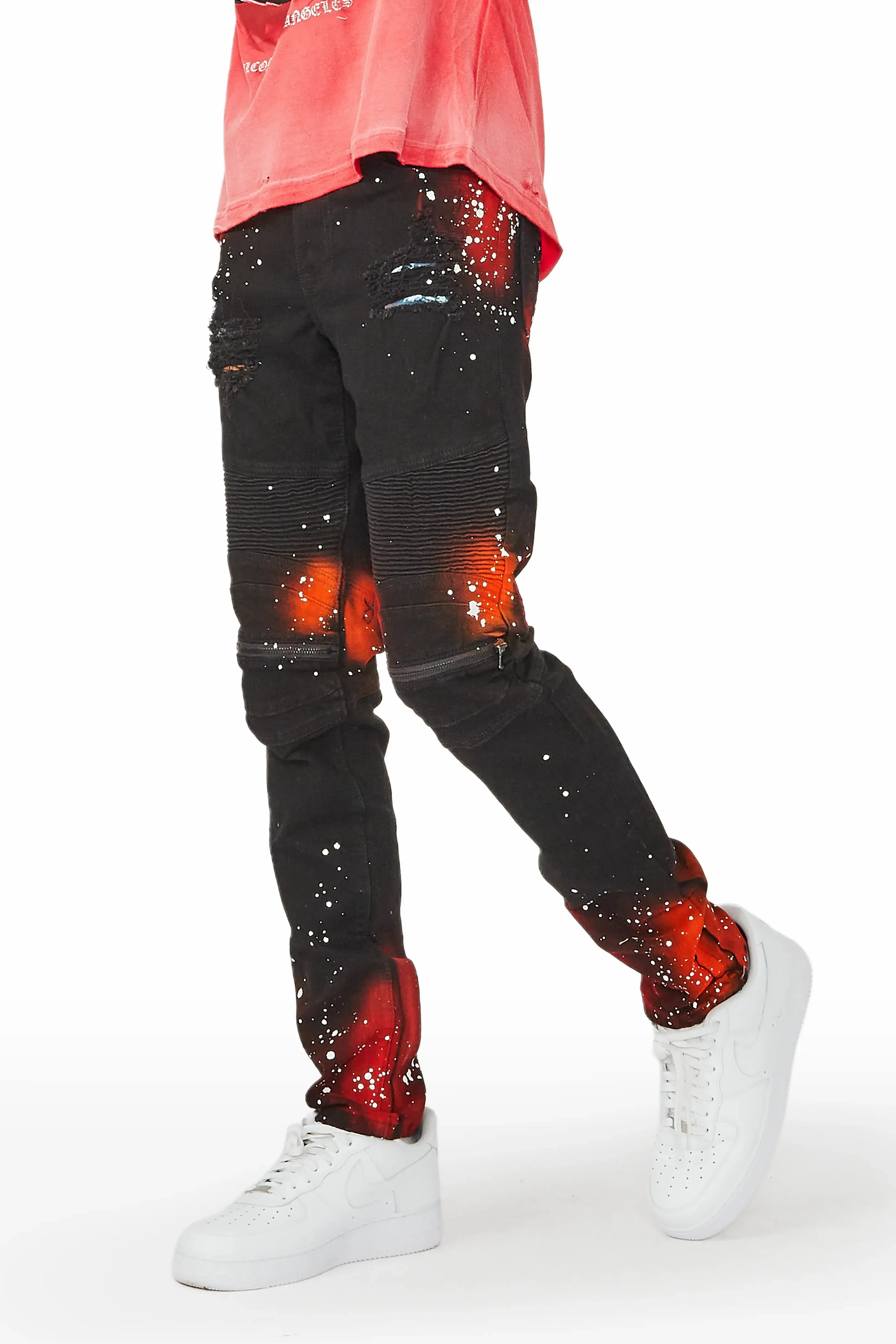 Wilder Black/Orange Painter Biker Jean sold by Rockstar Original