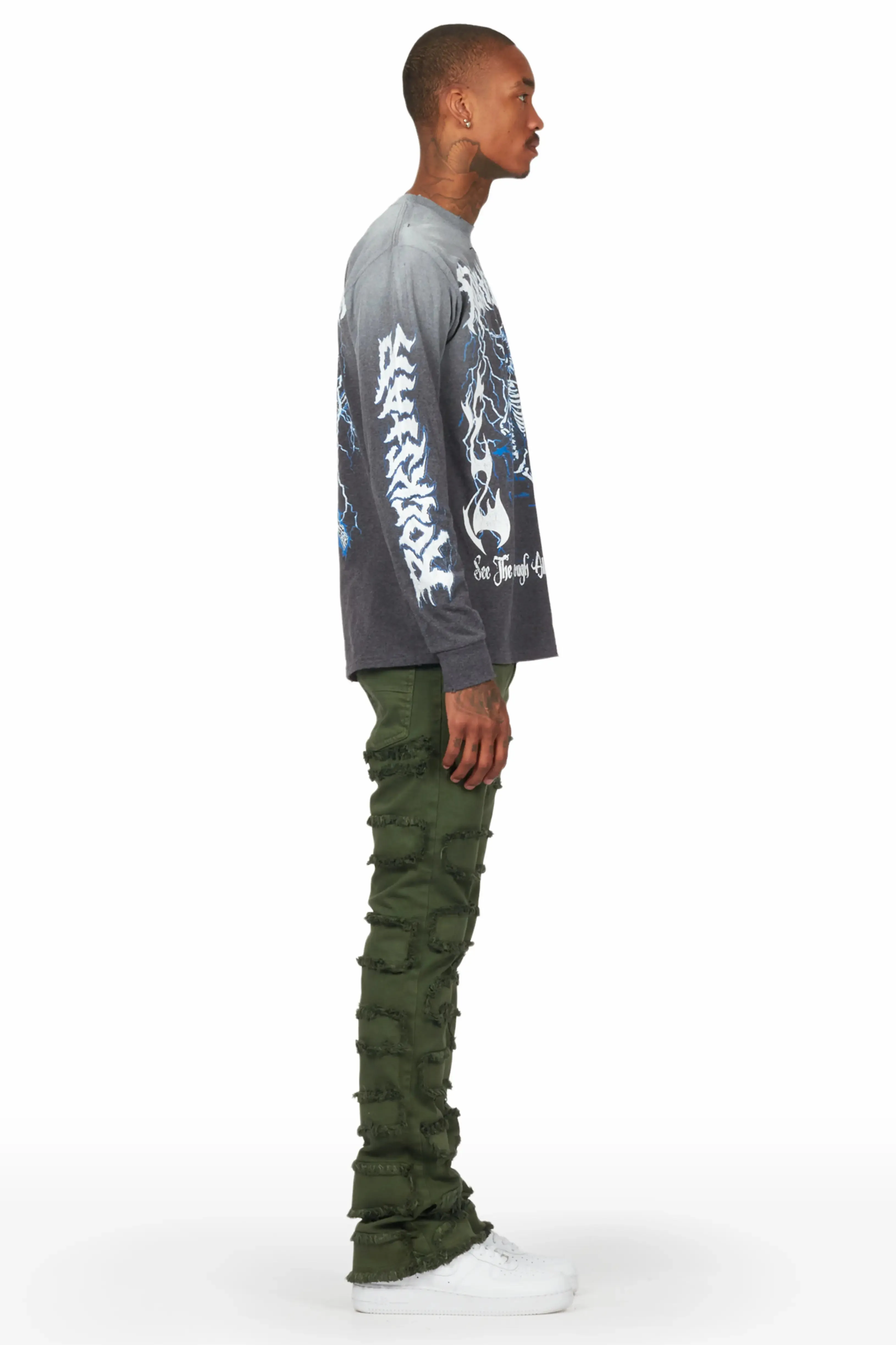 Arne Green Stacked Flare Jean sold by Rockstar Original product image thumbnail 4