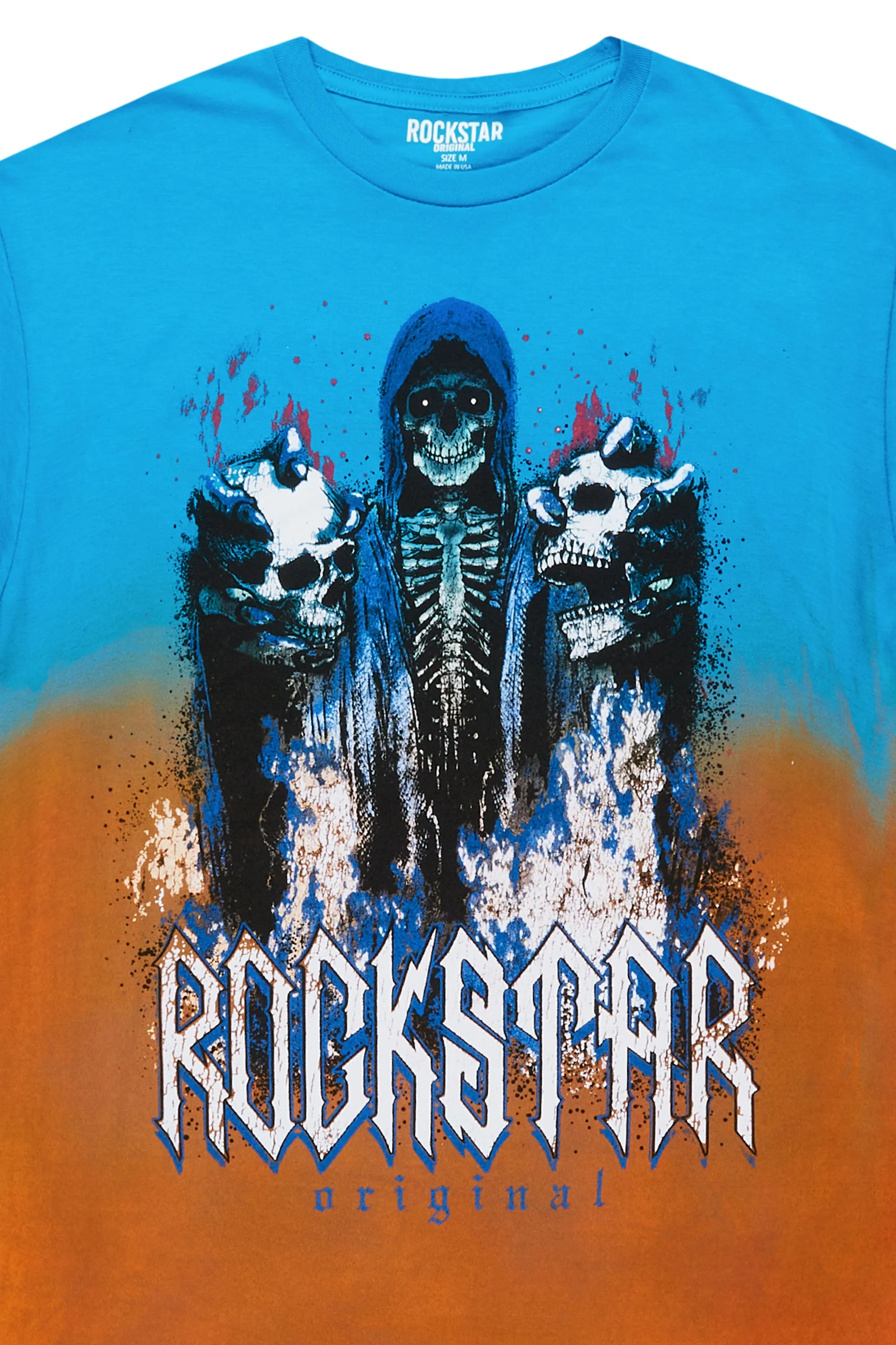 Aki Blue/Orange Graphic T-Shirt sold by Rockstar Original product image thumbnail 2