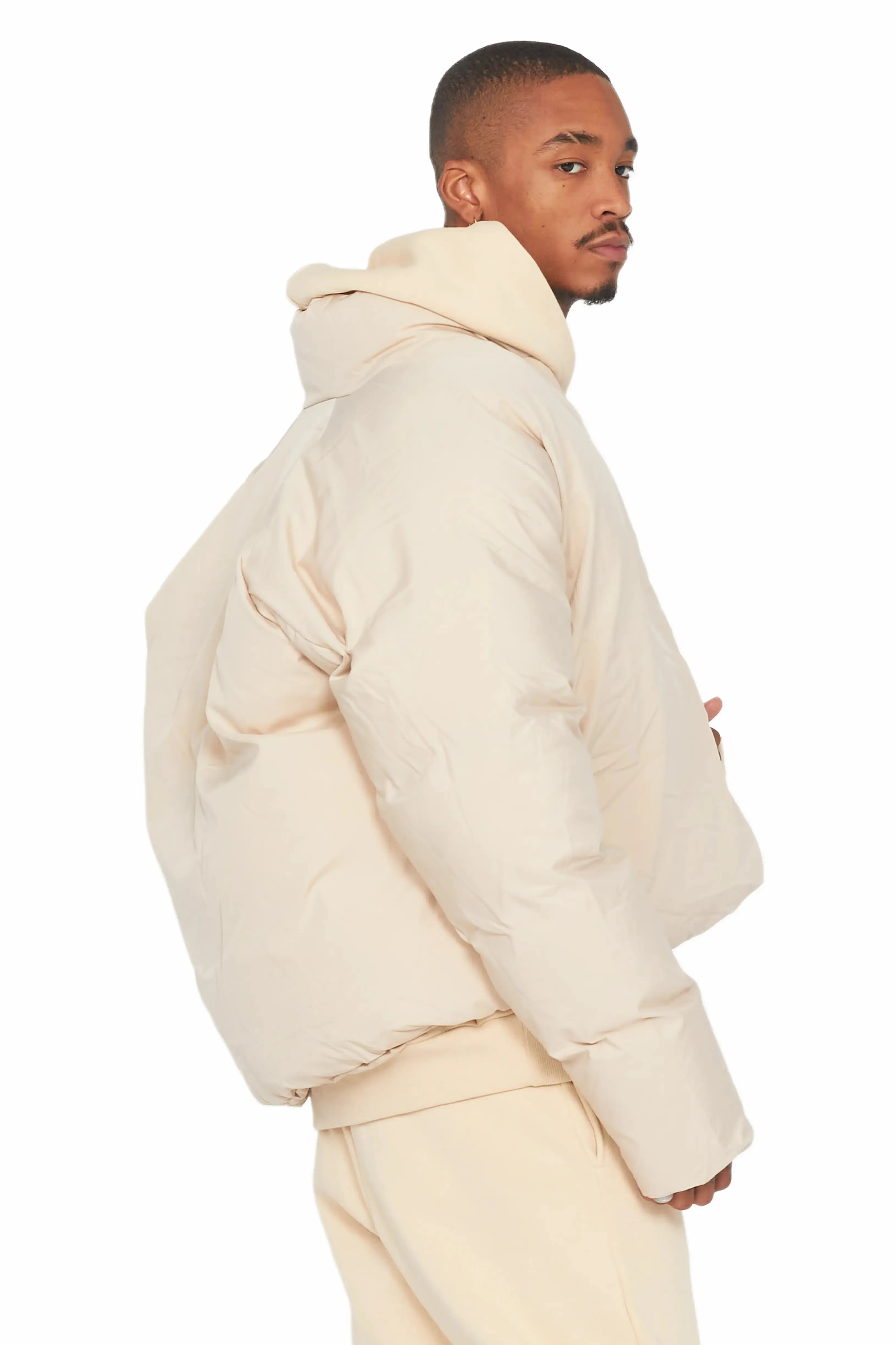 Damien Beige Puffer Jacket sold by Rockstar Original product image thumbnail 4