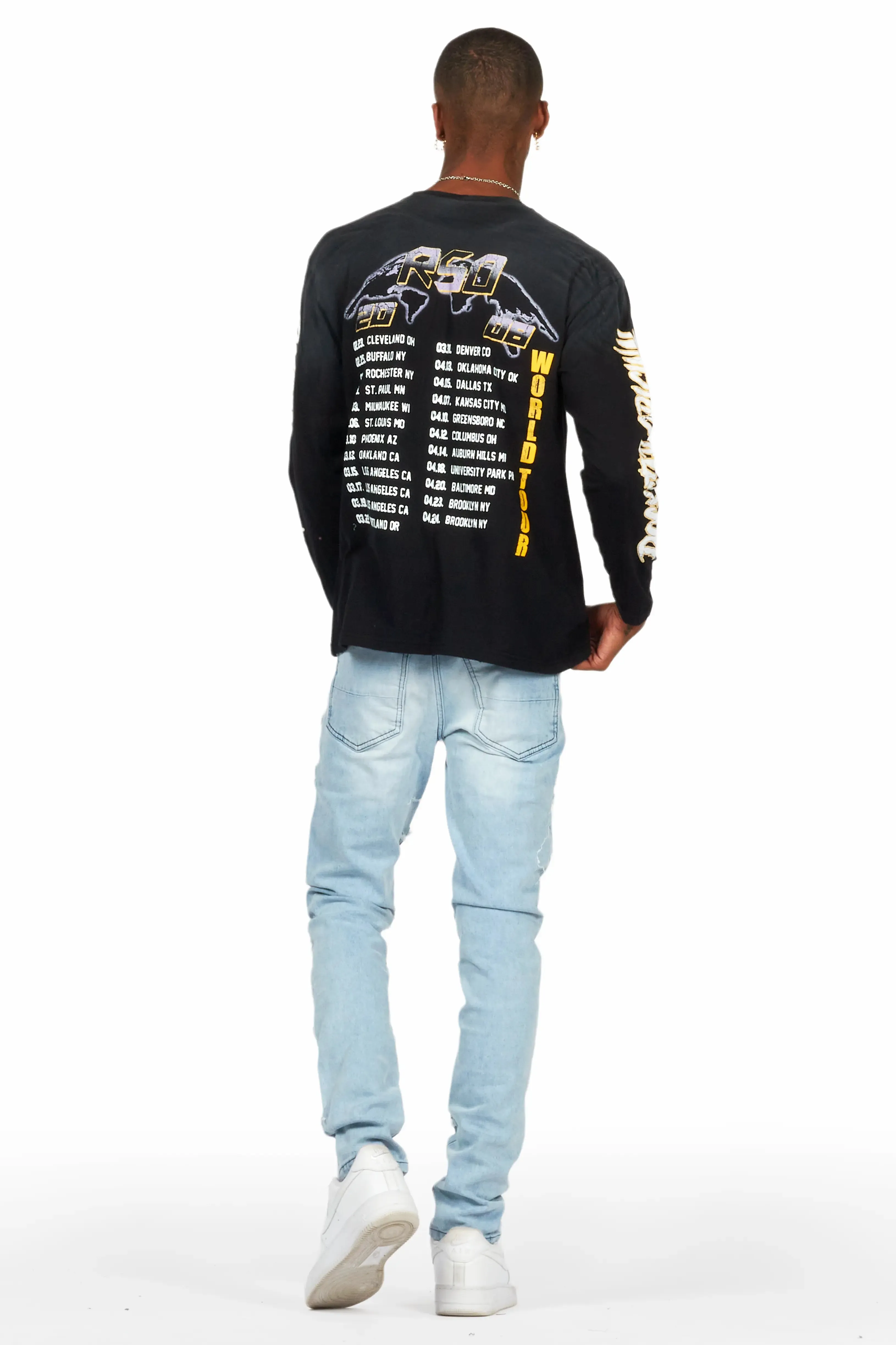 Waylon Blue Frayed Slim Fit Jean sold by Rockstar Original product image thumbnail 5