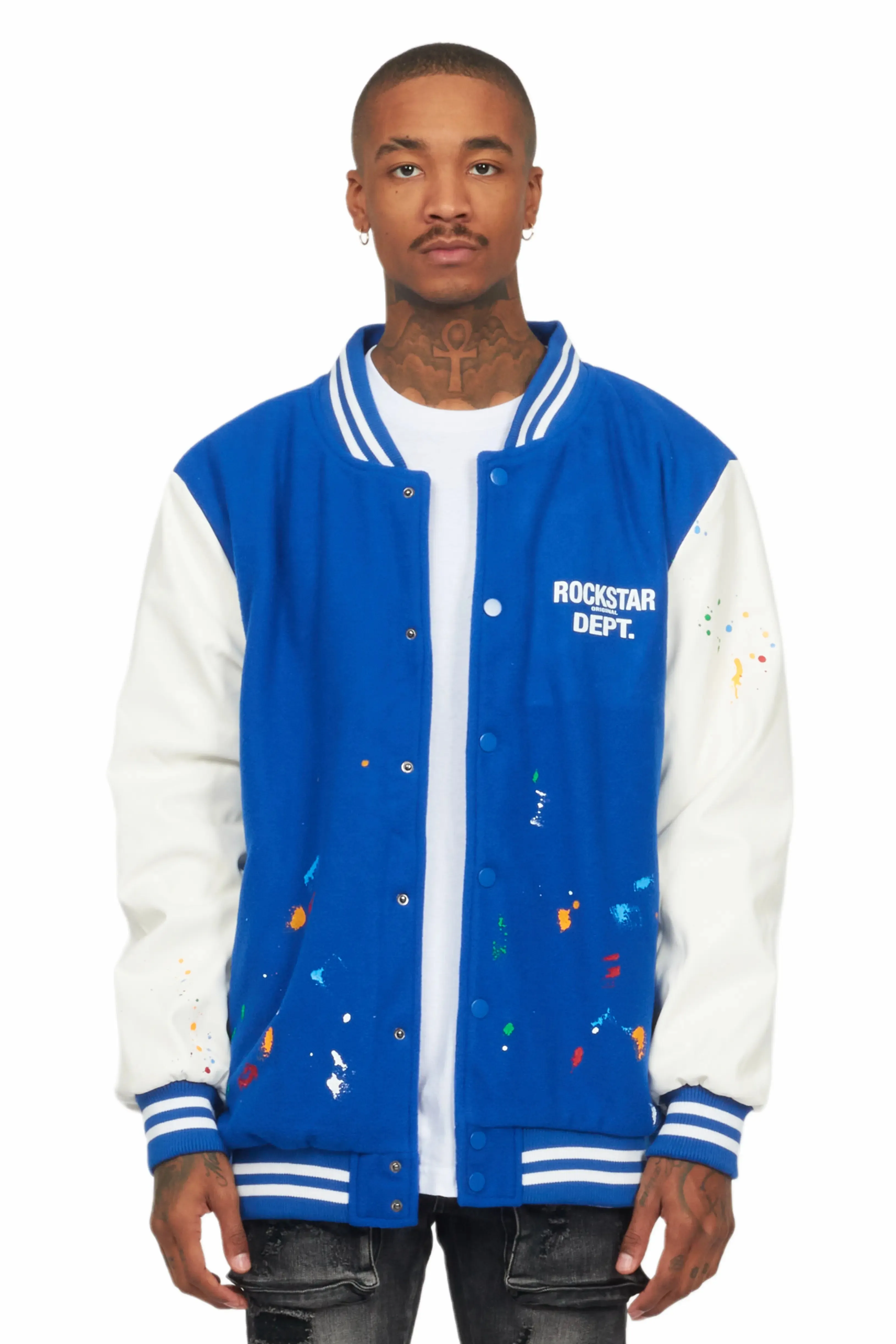 Boomer Royal/White Varsity Jacket sold by Rockstar Original
