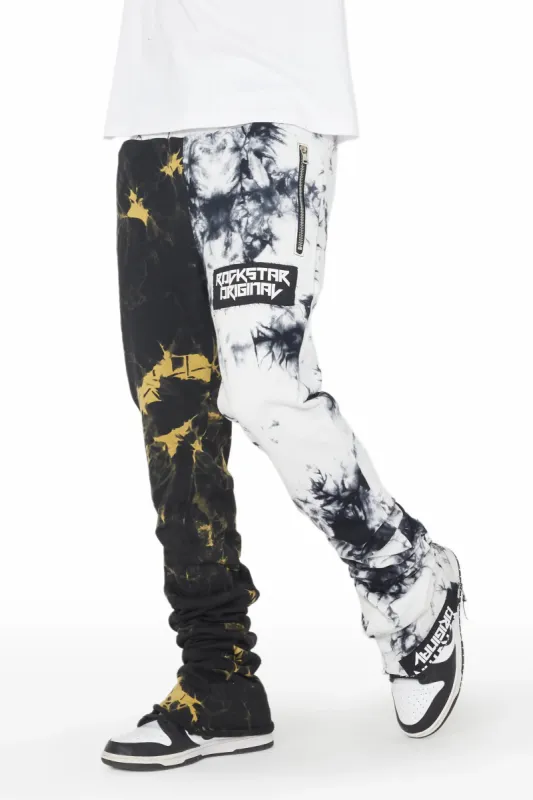 Braxx Grey/Yellow Super Stacked Flare Track Pant sold by Rockstar Original