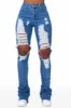 Yours Truly Med. Wash Distressed Super Stacked Jean sold by Rockstar Original