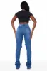 Yours Truly Med. Wash Distressed Super Stacked Jean sold by Rockstar Original