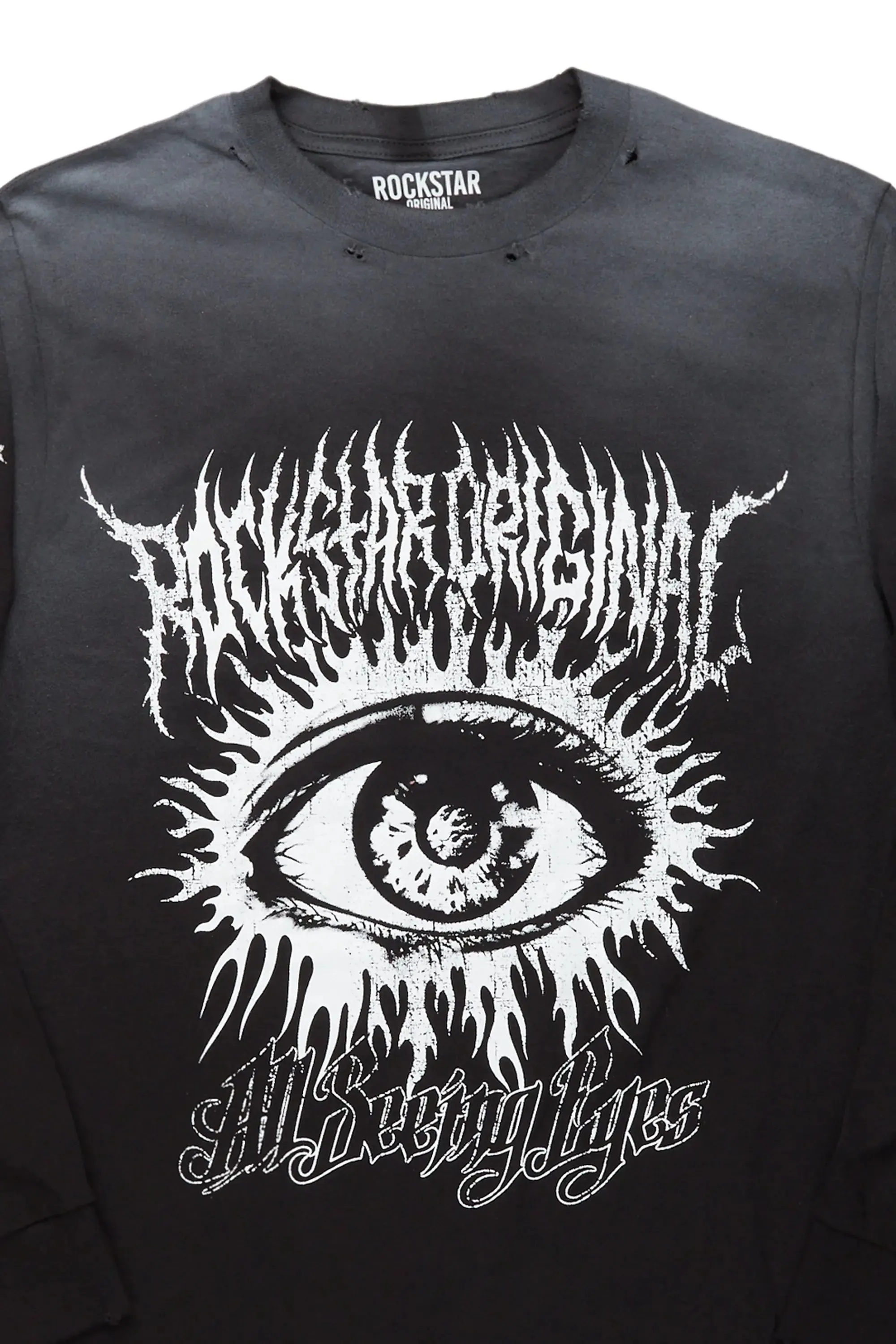 All Seeing Eyes Black Long Sleeve Graphic T-Shirt sold by Rockstar Original product image thumbnail 2