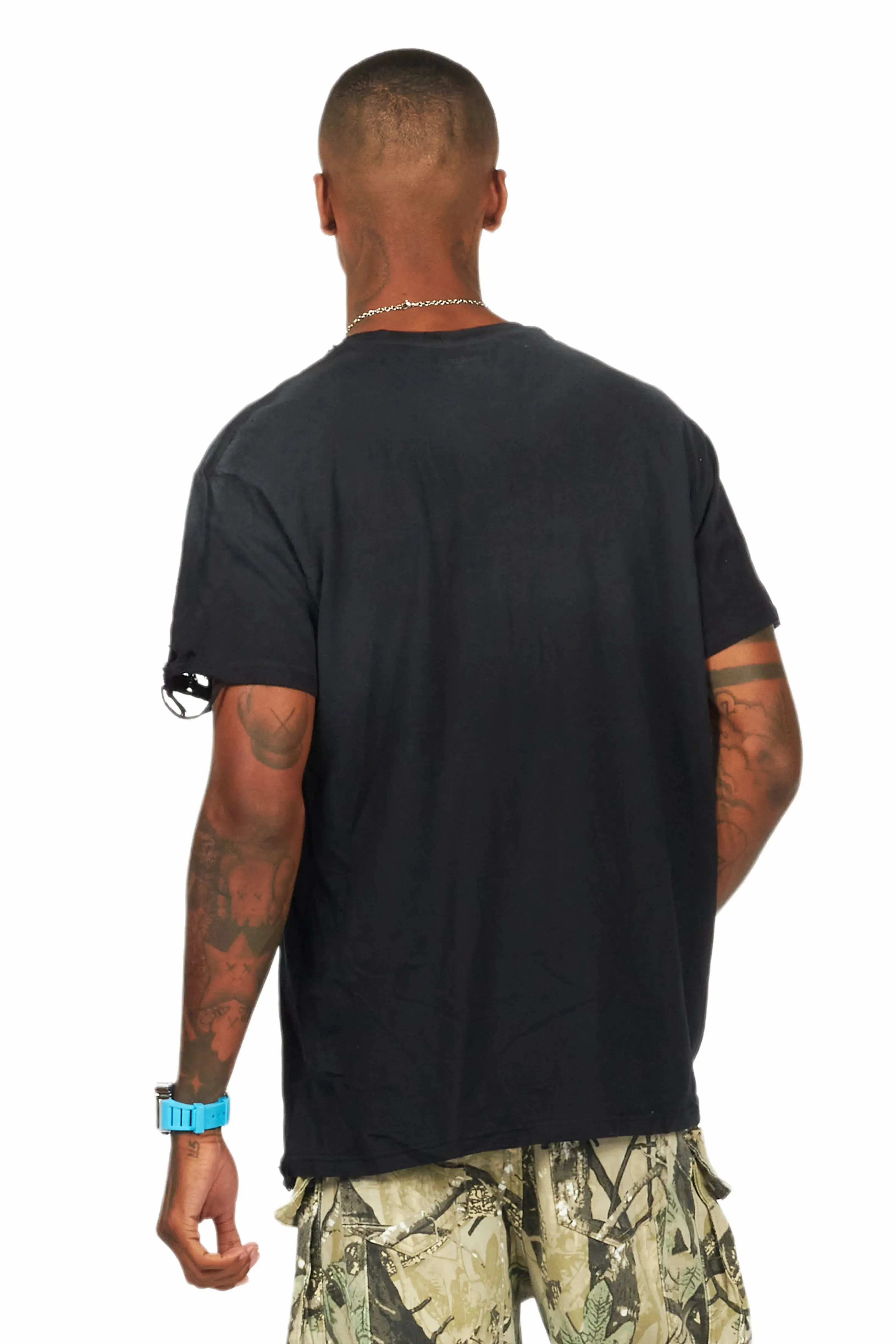 Loman Black Oversized Graphic T-Shirt sold by Rockstar Original product image thumbnail 4