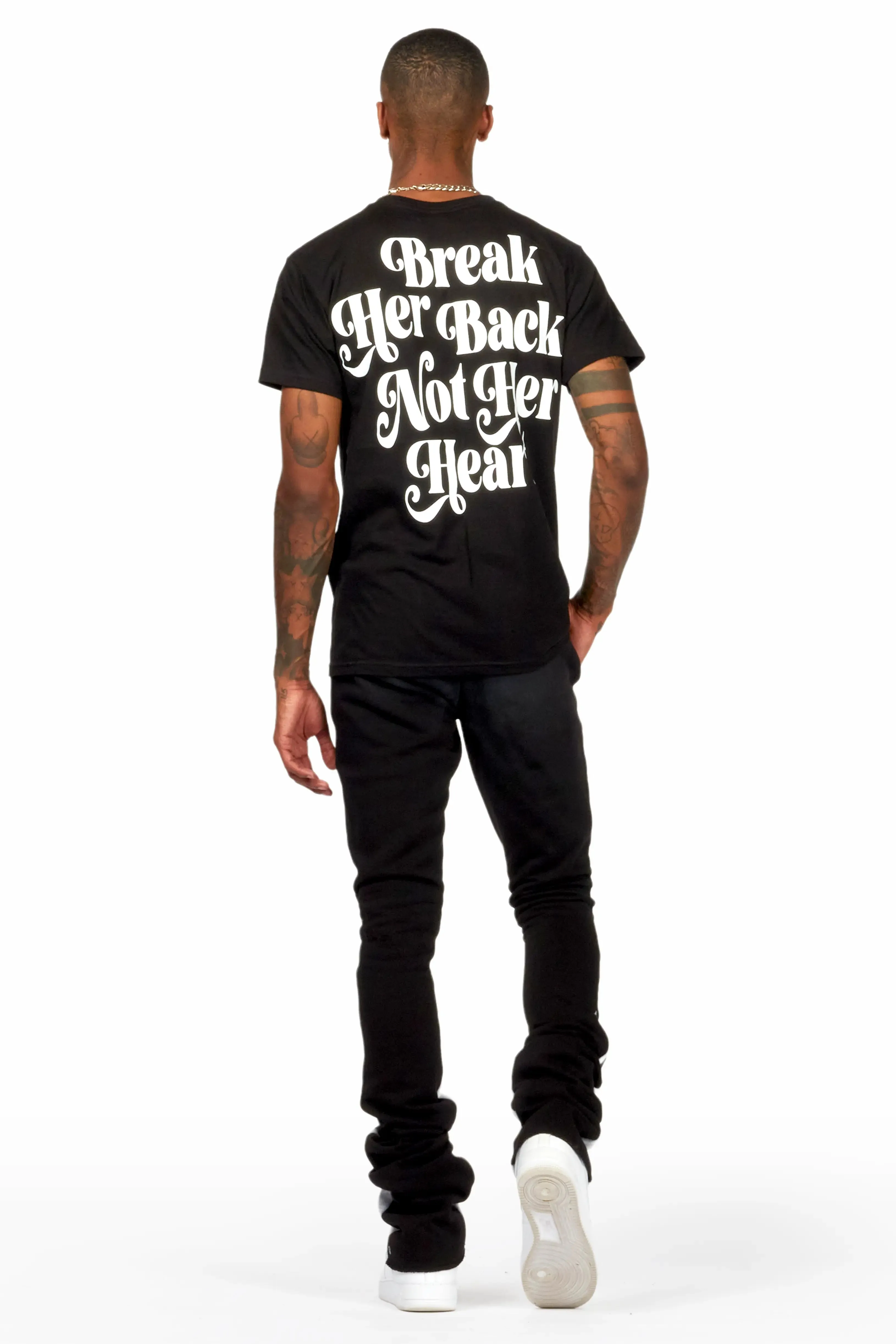 Acotas Black/Beige Patchwork Super Stacked Flare Pants sold by Rockstar Original product image thumbnail 5