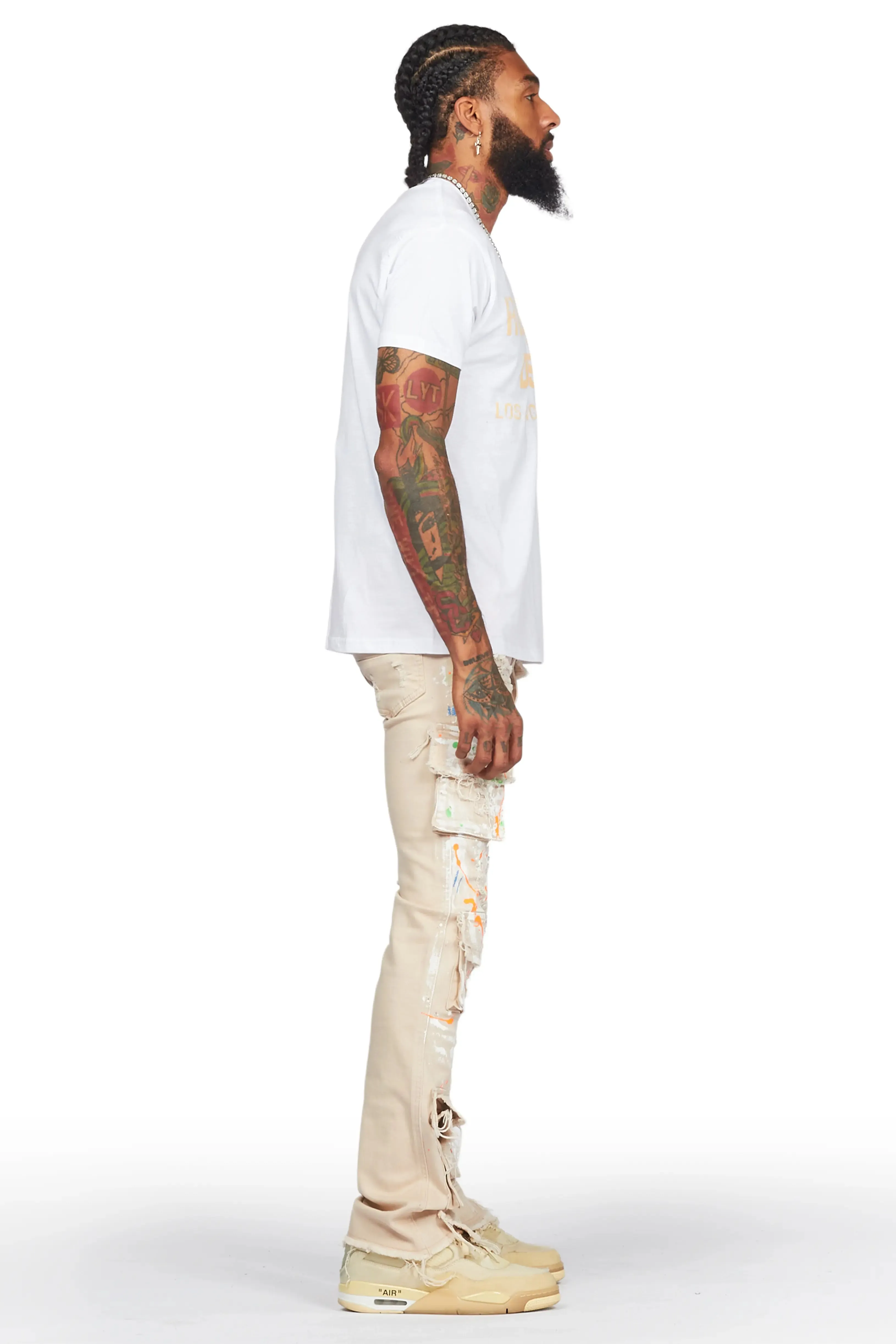 Ingo Beige Painter Stacked Flare Jean sold by Rockstar Original product image thumbnail 3