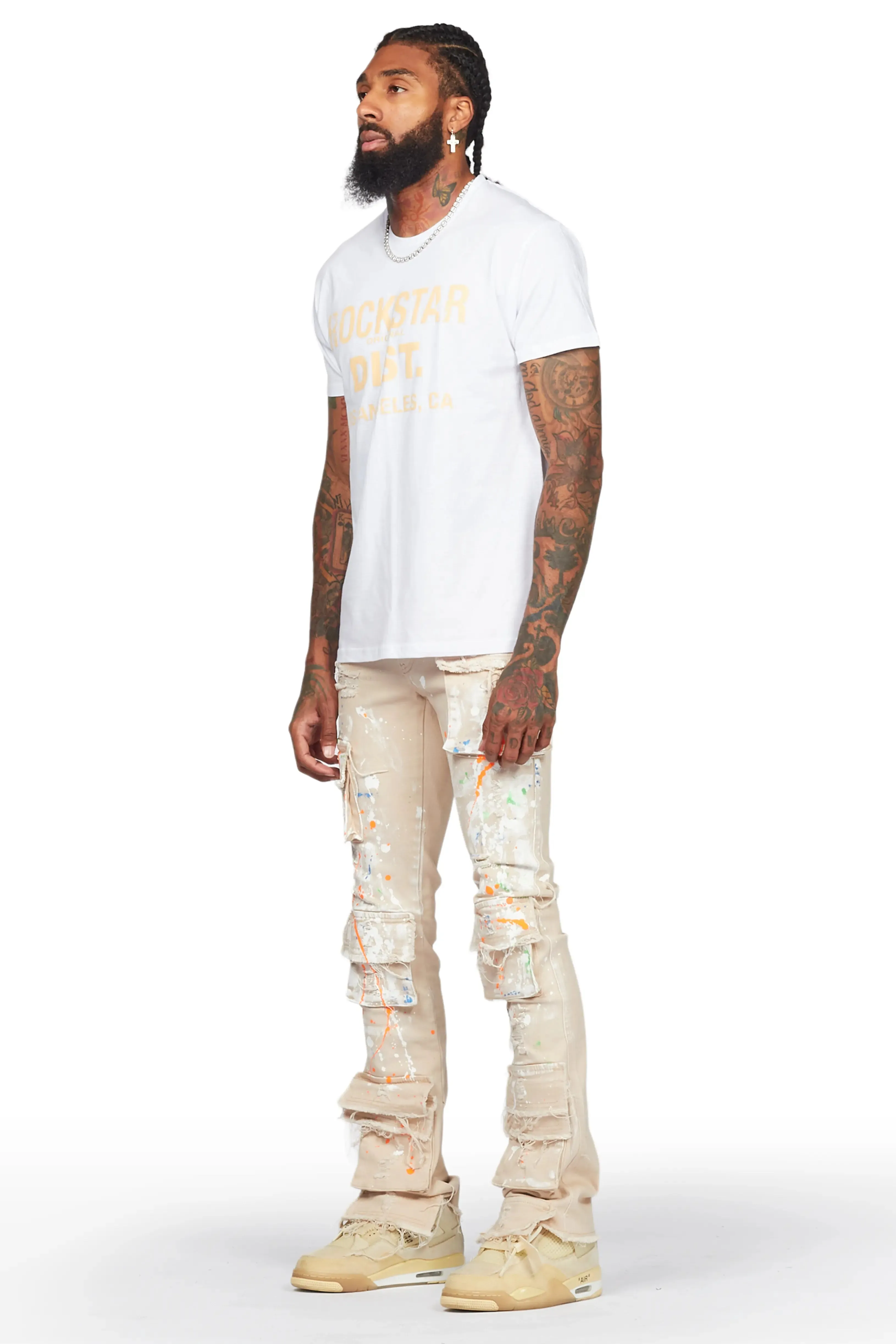 Ingo Beige Painter Stacked Flare Jean sold by Rockstar Original product image thumbnail 5