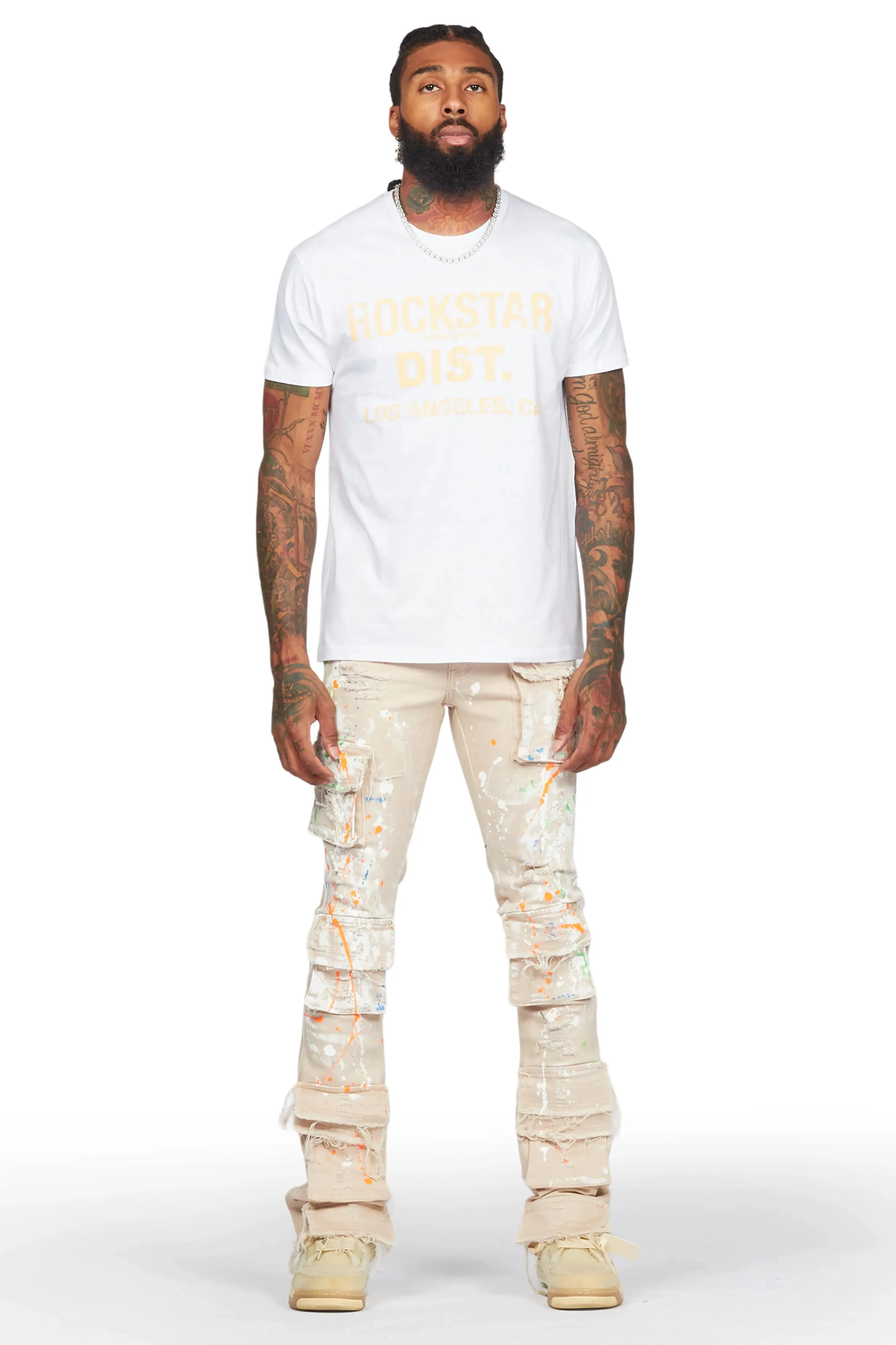 Ingo Beige Painter Stacked Flare Jean sold by Rockstar Original product image thumbnail 2