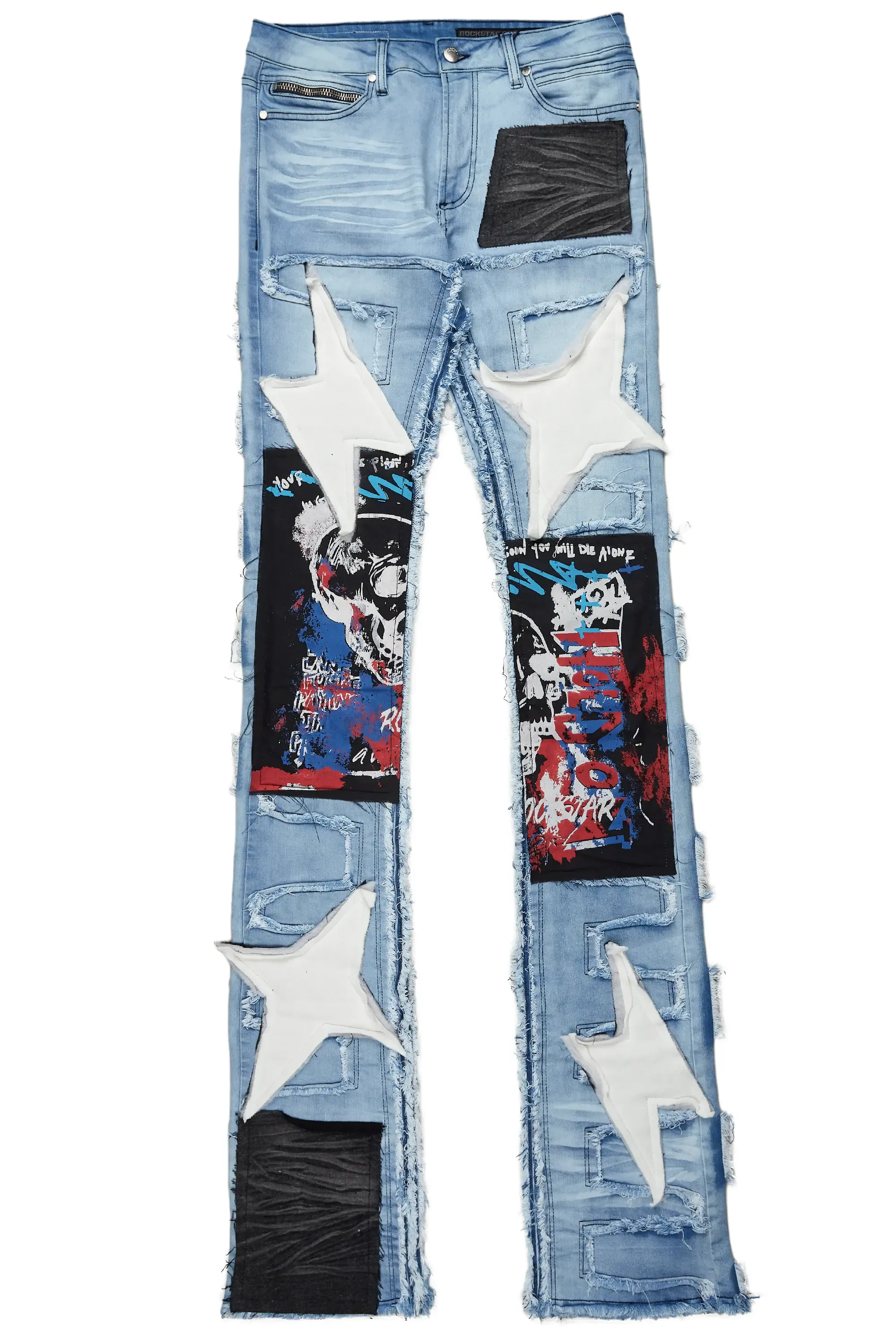 Vinson Light Blue Patchwork Super Stacked Flare Jean sold by Rockstar Original product image thumbnail 2