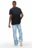 Vinson Light Blue Patchwork Super Stacked Flare Jean sold by Rockstar Original