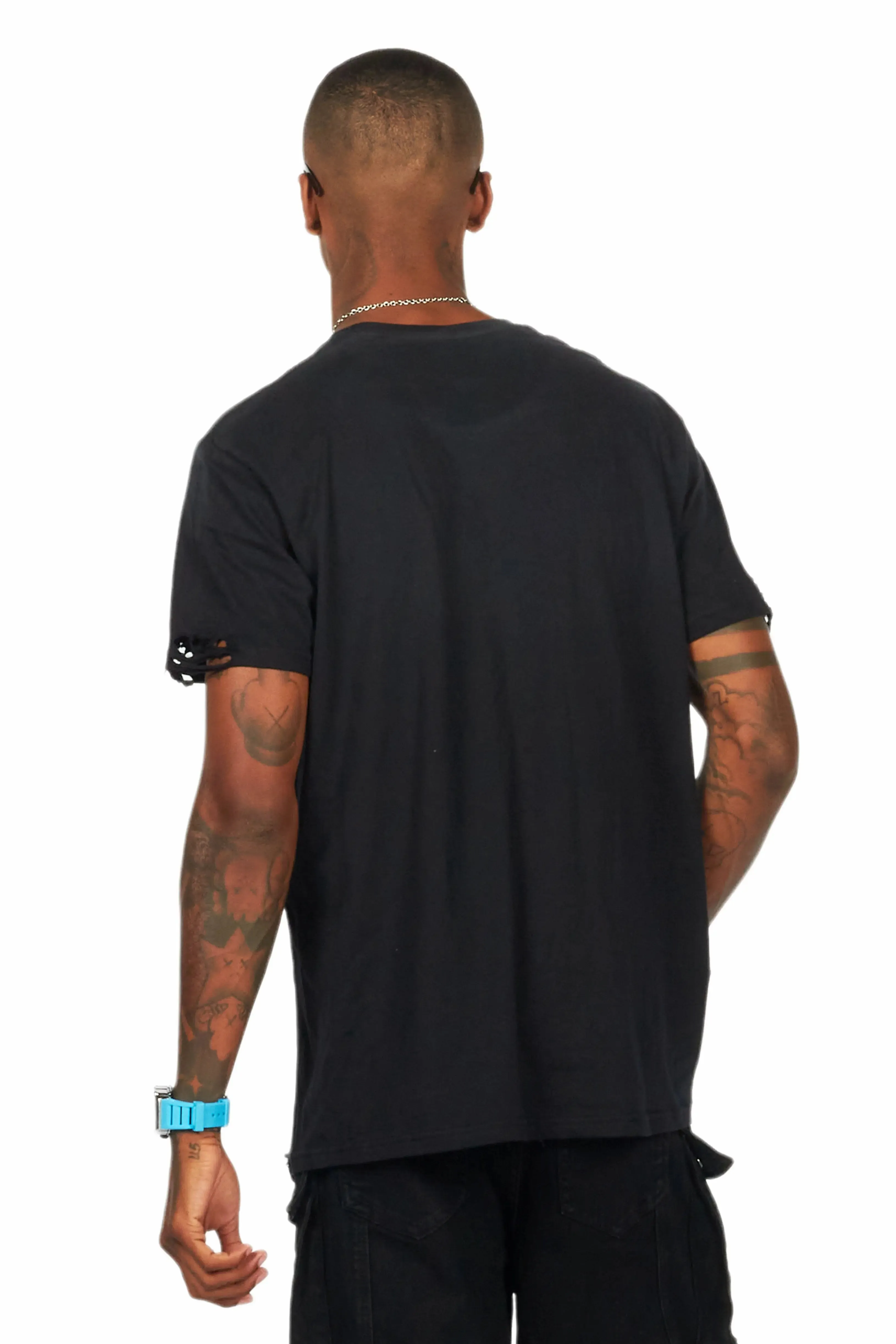 Santorini Black Oversized Graphic T-Shirt sold by Rockstar Original product image thumbnail 4