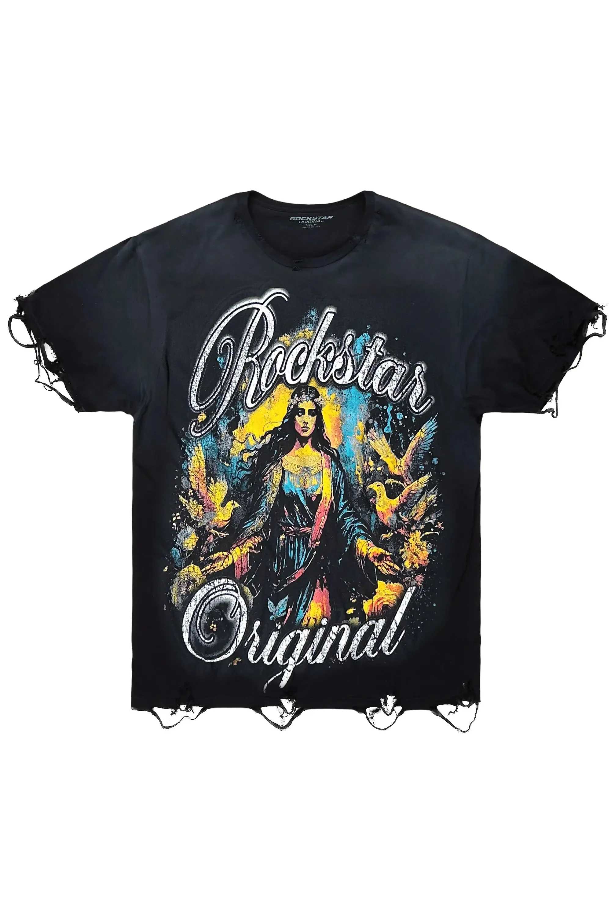 Santorini Black Oversized Graphic T-Shirt sold by Rockstar Original