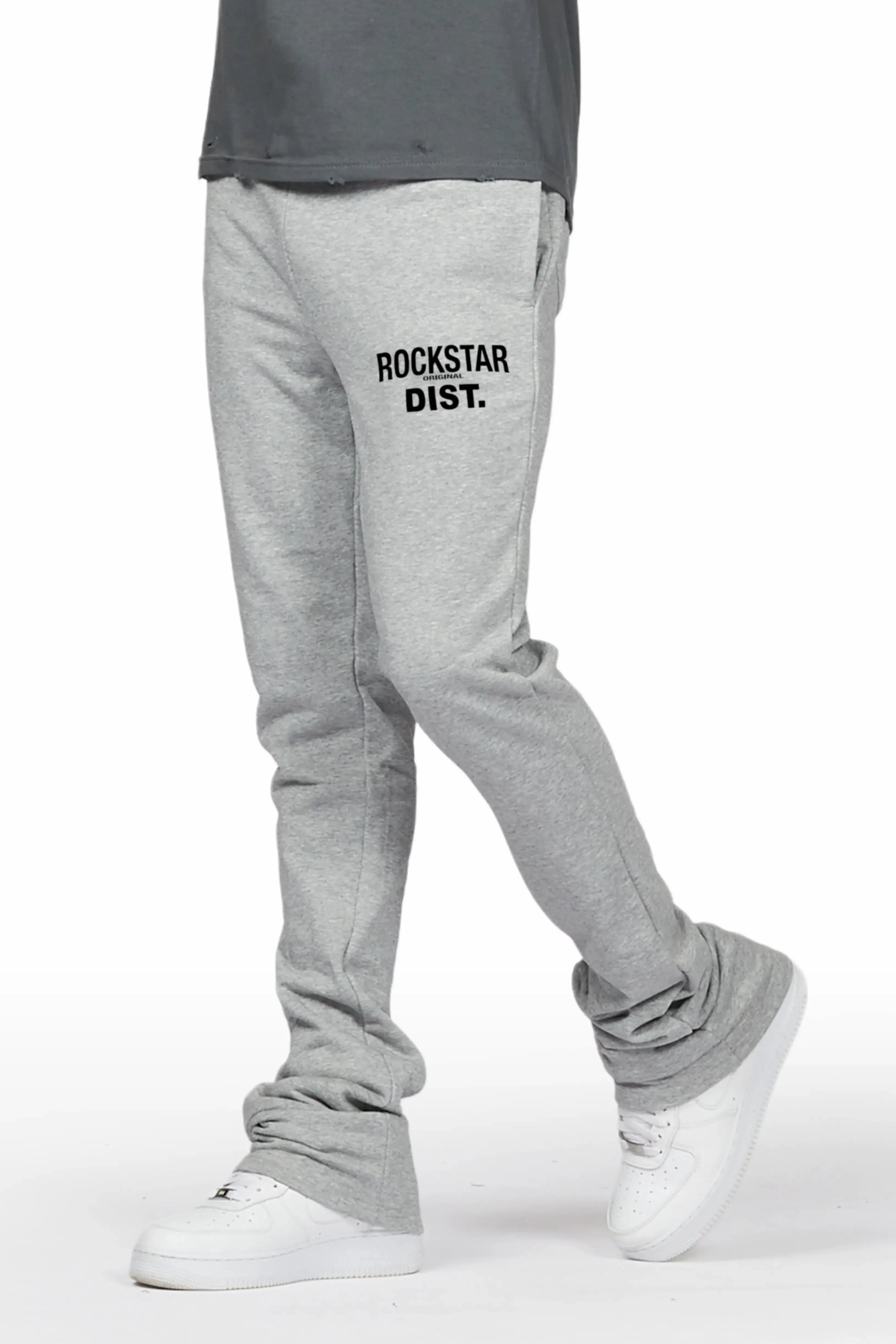 Alpine Grey Stacked Flare Pant sold by Rockstar Original