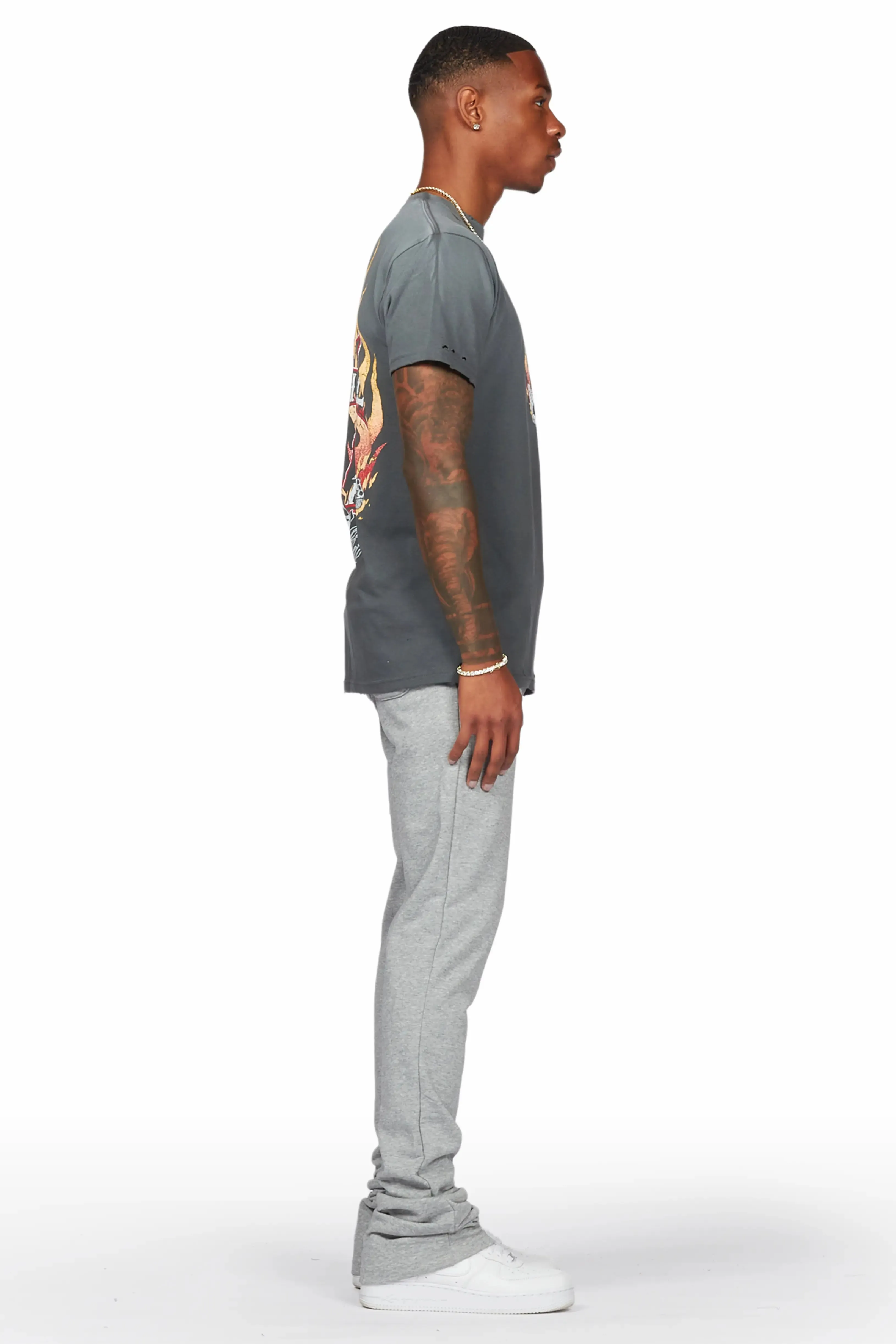 Alpine Grey Stacked Flare Pant sold by Rockstar Original product image thumbnail 4