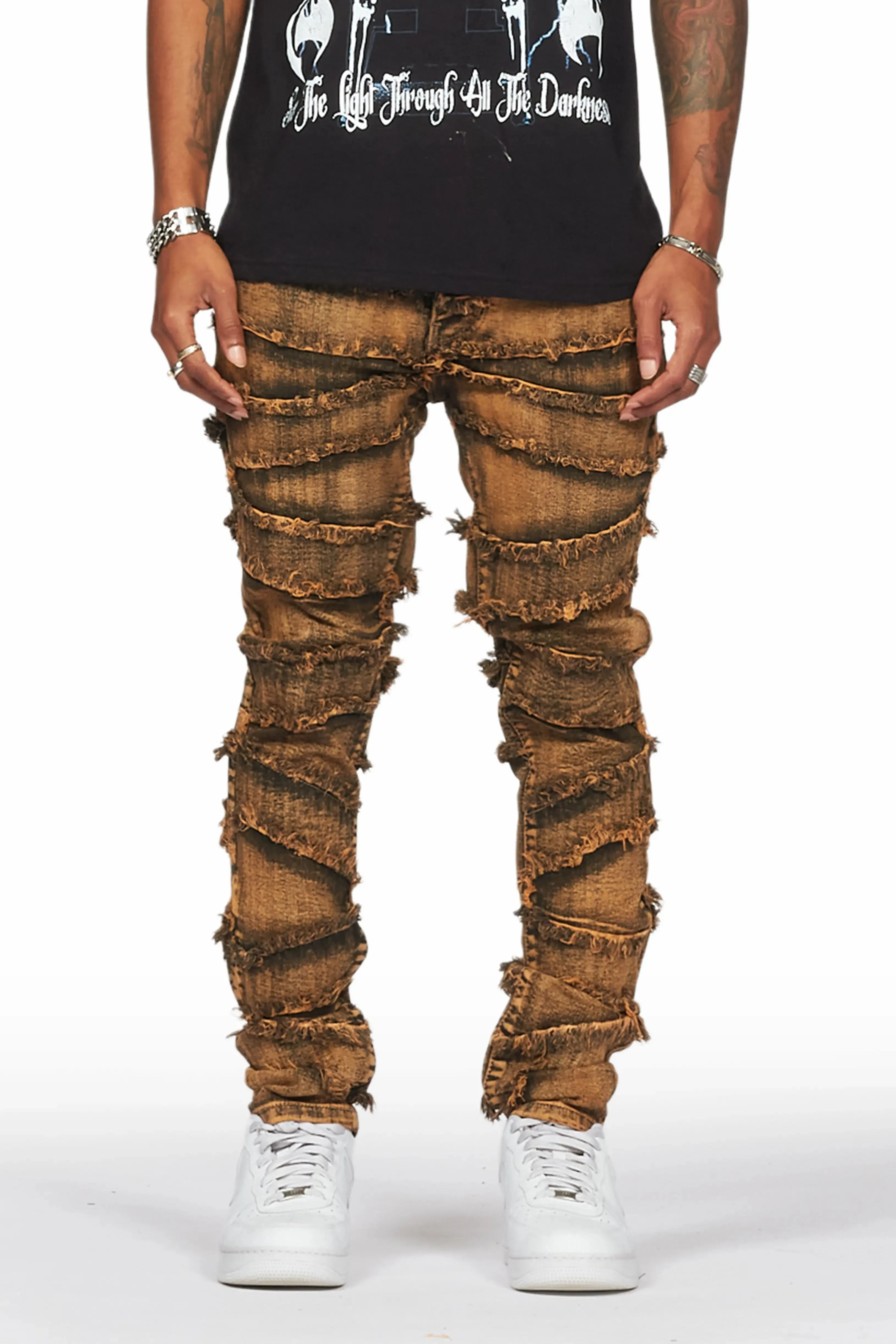 Ebrill Gold Patchwork Skinny Fit Jean sold by Rockstar Original
