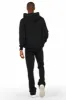 Scottie Black/Red Paint Splatter Hoodie/Stacked Flare Pant Set sold by Rockstar Original