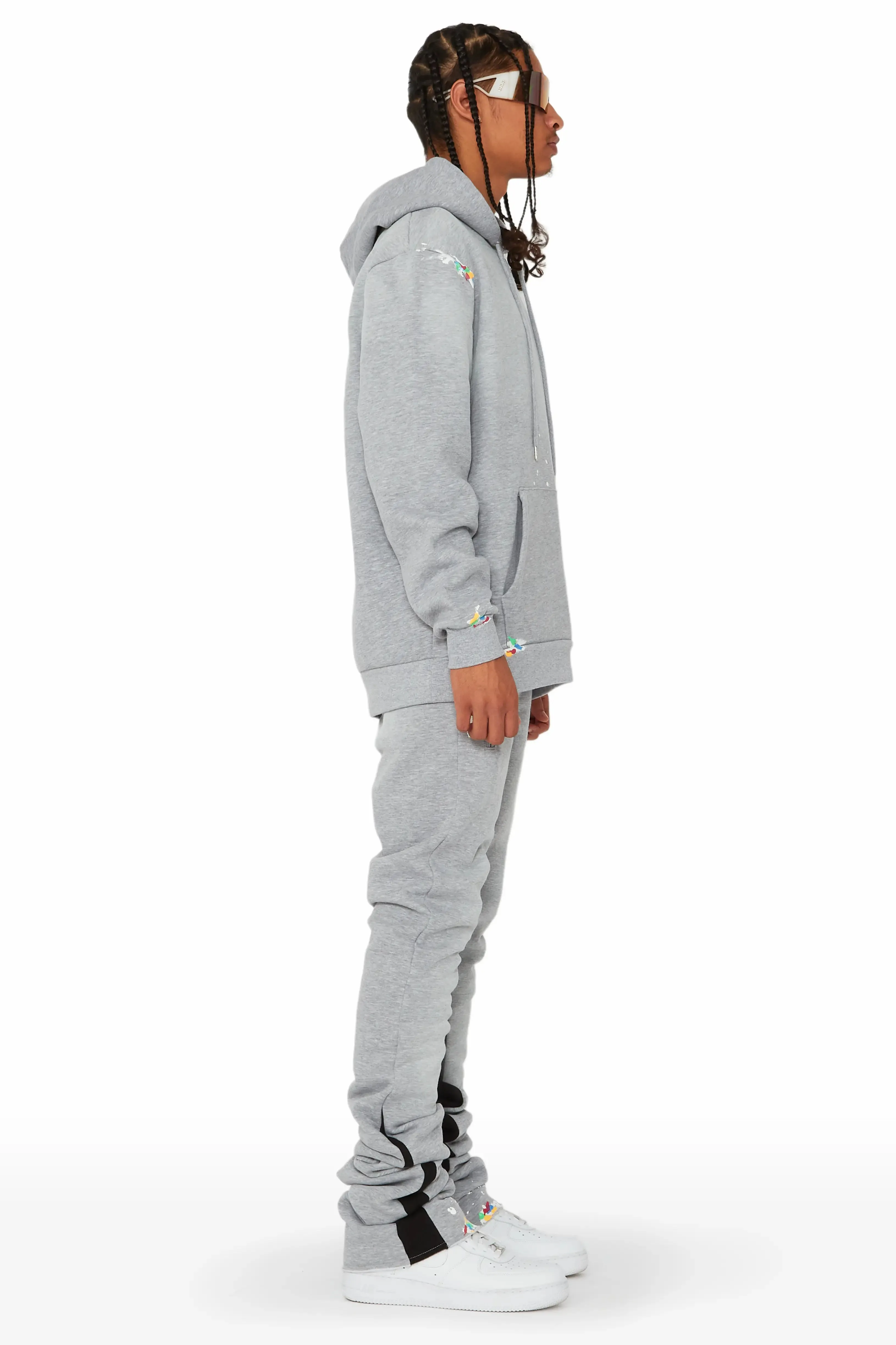 Rockstar Art Dist. Grey/Orange/Black Super Stacked Pant Set sold by Rockstar Original product image thumbnail 4