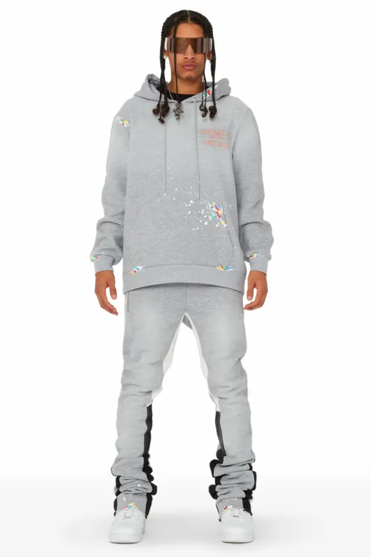 Rockstar Art Dist. Grey/Orange/Black Super Stacked Pant Set sold by Rockstar Original