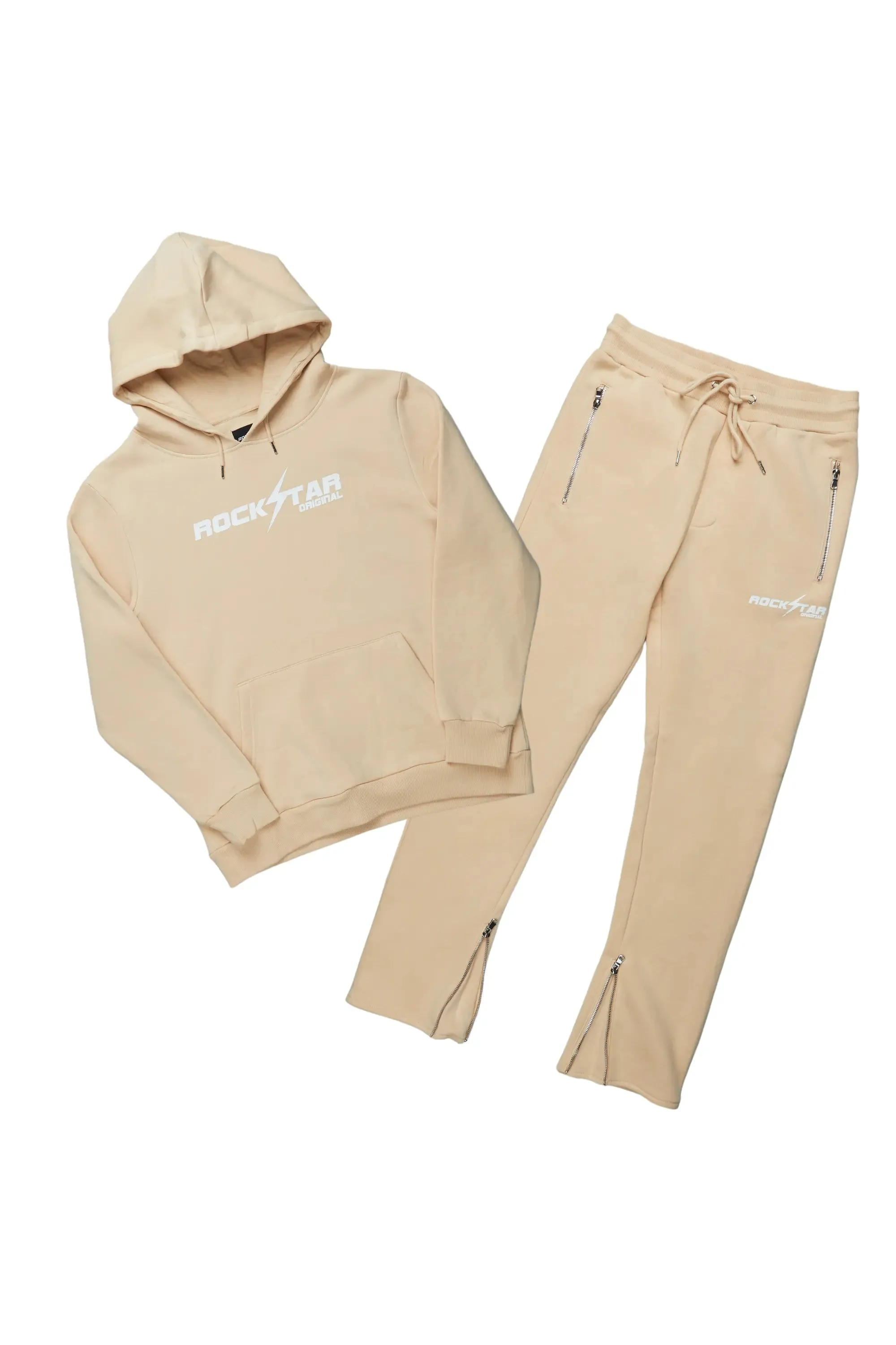 Rory Beige Hoodie Slim Fit Track Set sold by Rockstar Original product image thumbnail 2