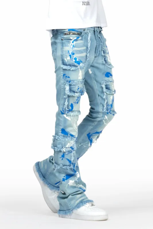 Randi Blue Painter Stacked Flare Jean sold by Rockstar Original
