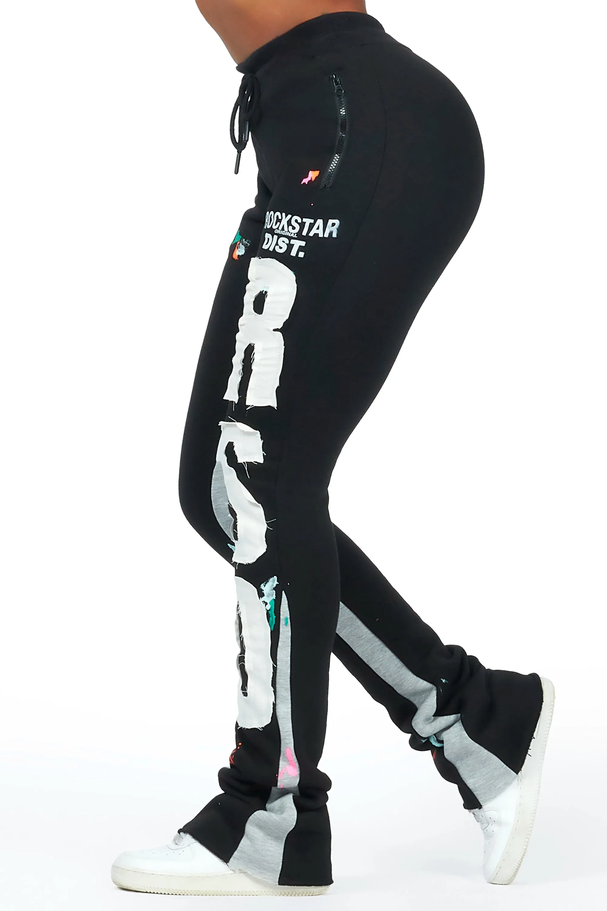 Toriauna Black Stacked Track Pant sold by Rockstar Original product image thumbnail 5