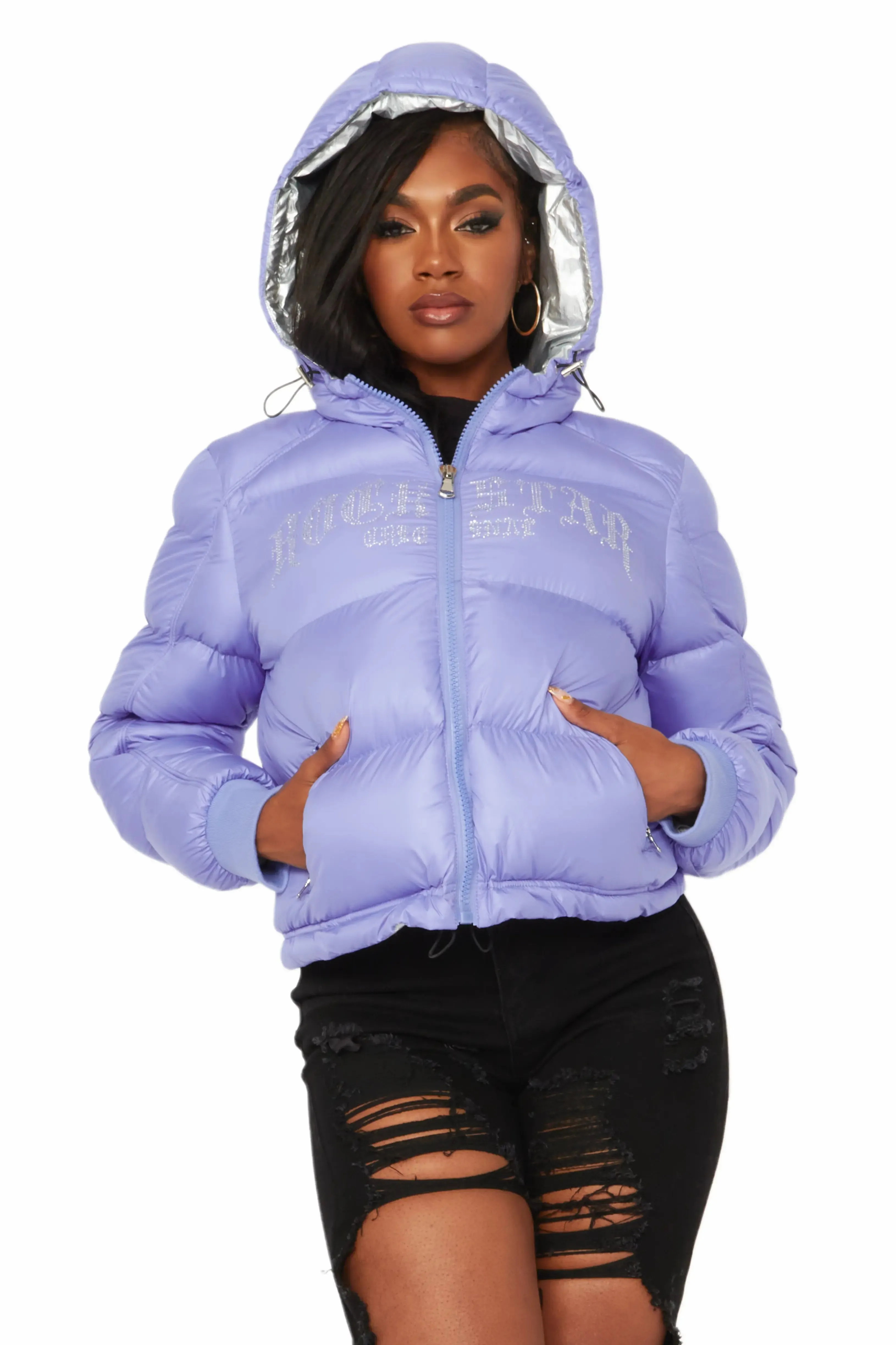 Rose Iridescent Puffer Jacket sold by Rockstar Original product image thumbnail 2