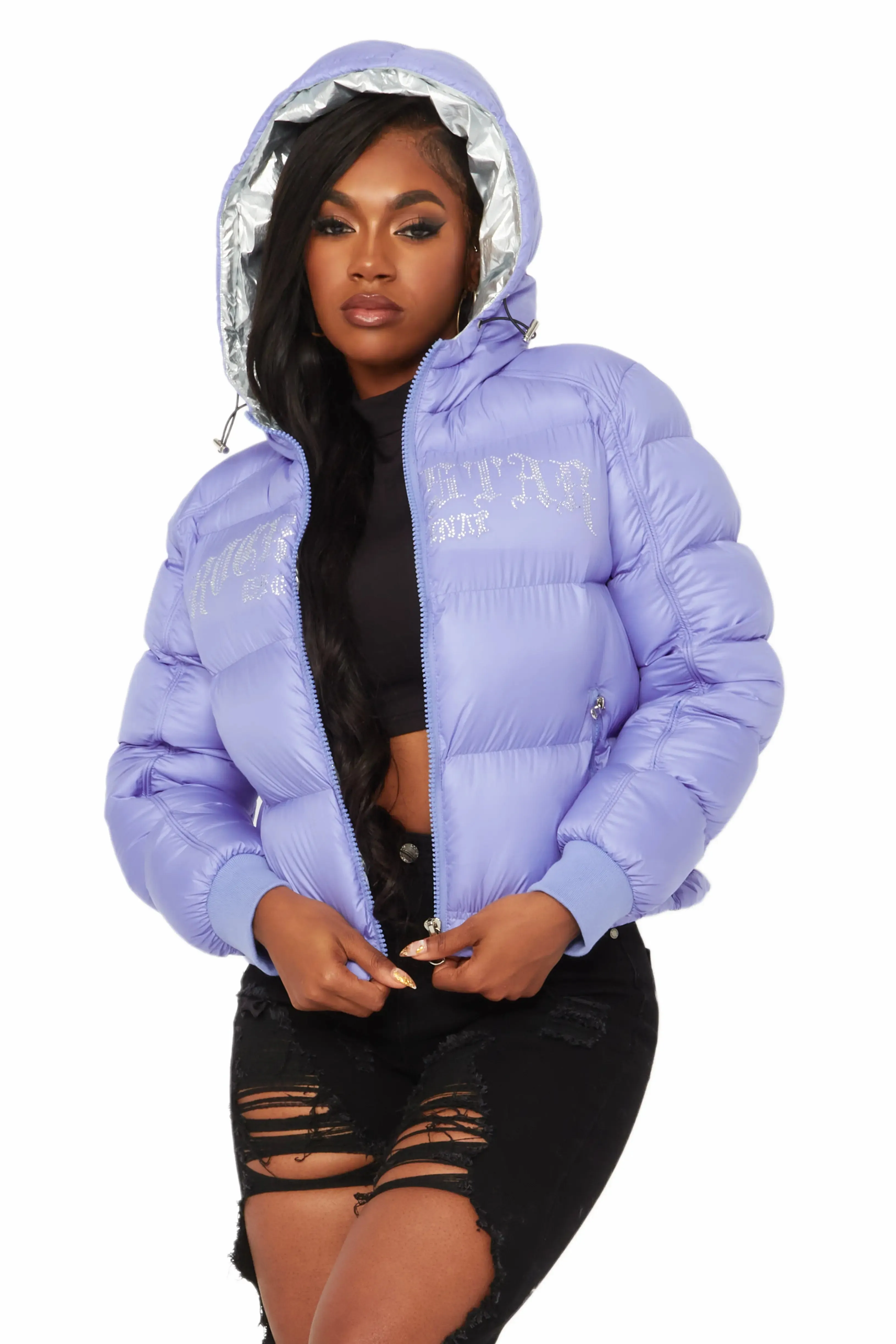 Rose Iridescent Puffer Jacket sold by Rockstar Original product image thumbnail 4