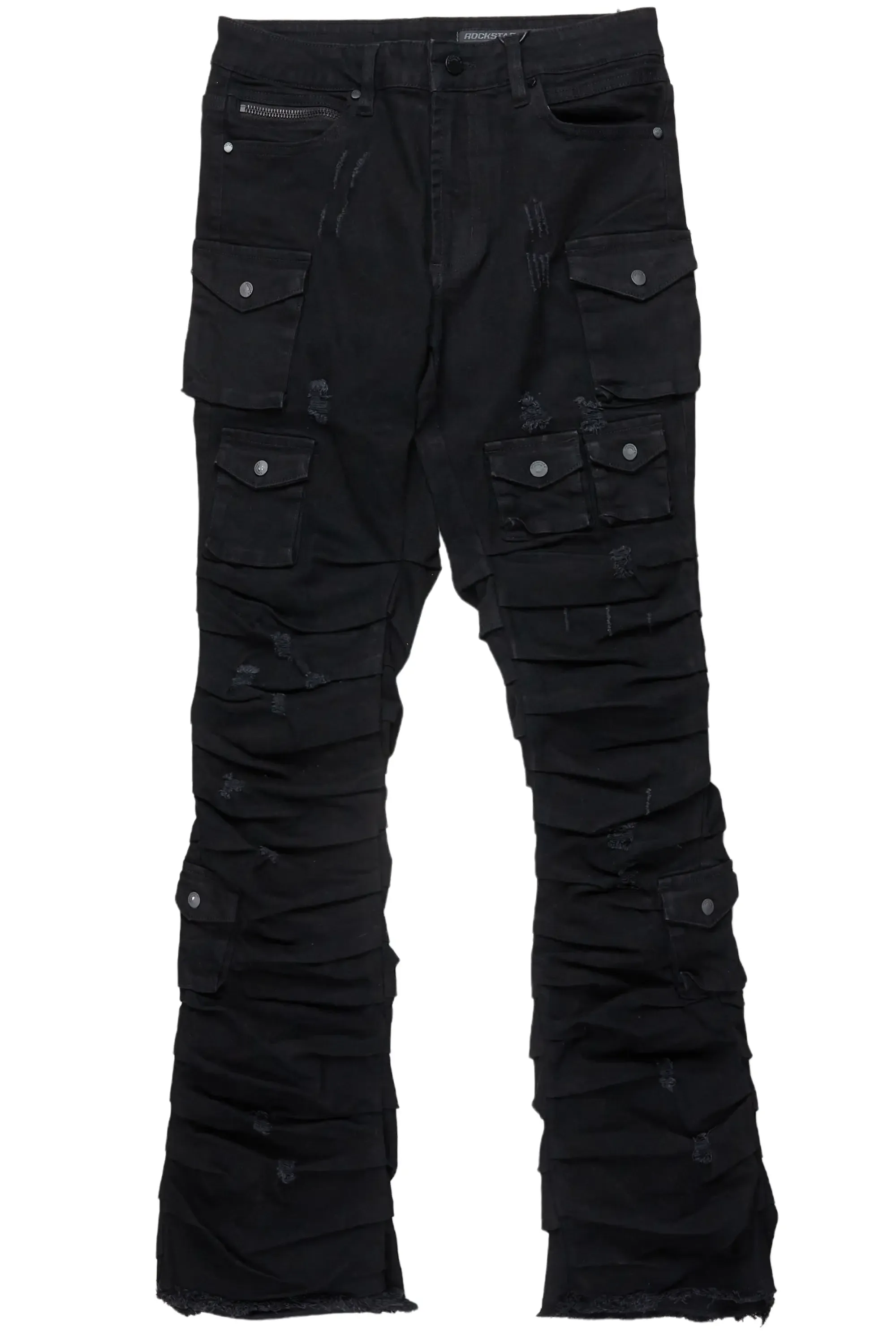 Gentry Black Stacked Flare Jean sold by Rockstar Original product image thumbnail 2