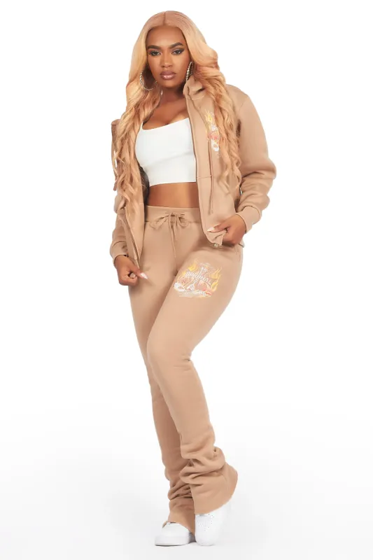 Inferna Tan Zip Up Super Stacked Trackset sold by Rockstar Original