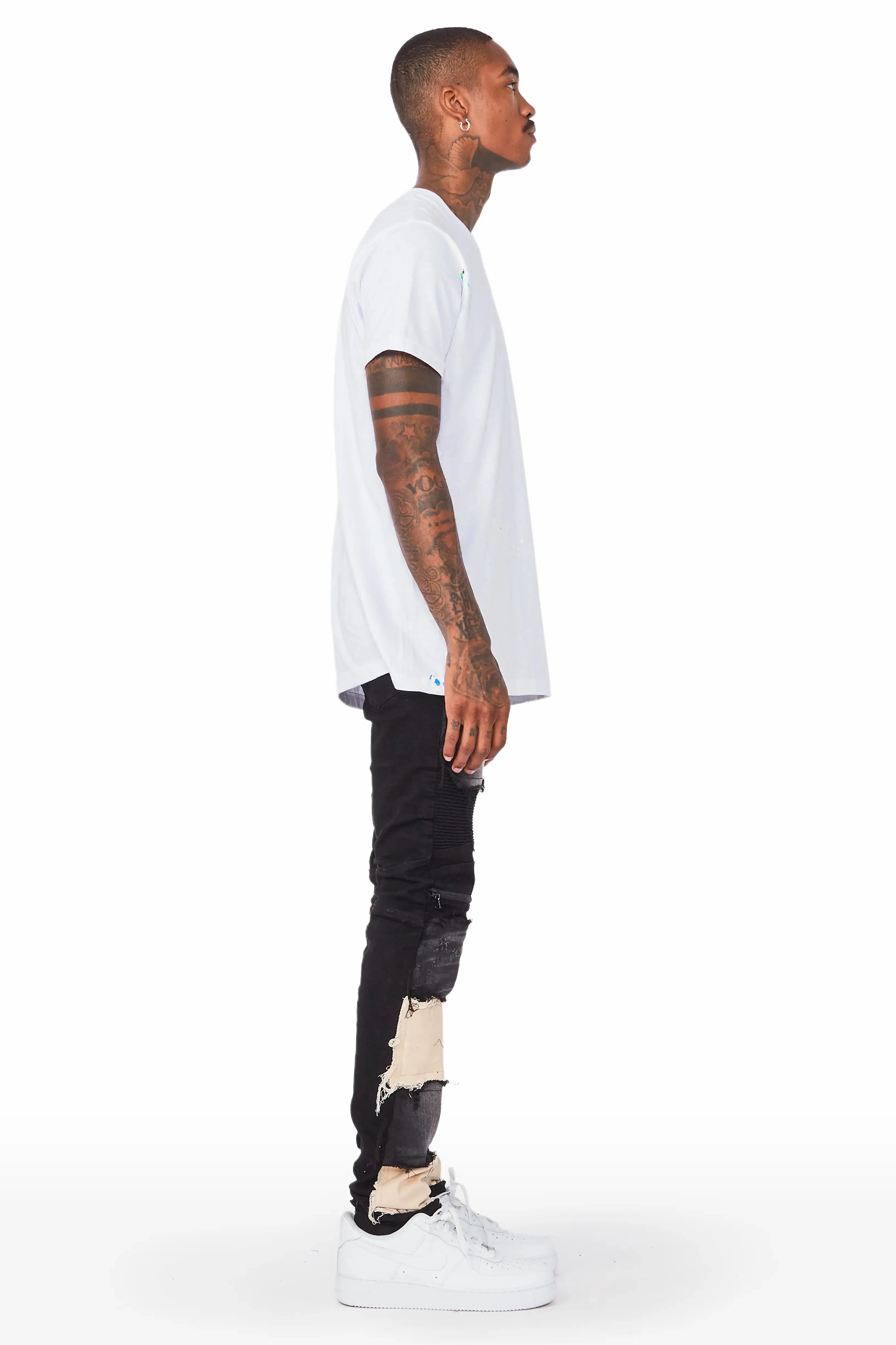 Edric Black Patchwork Biker Jean sold by Rockstar Original product image thumbnail 3