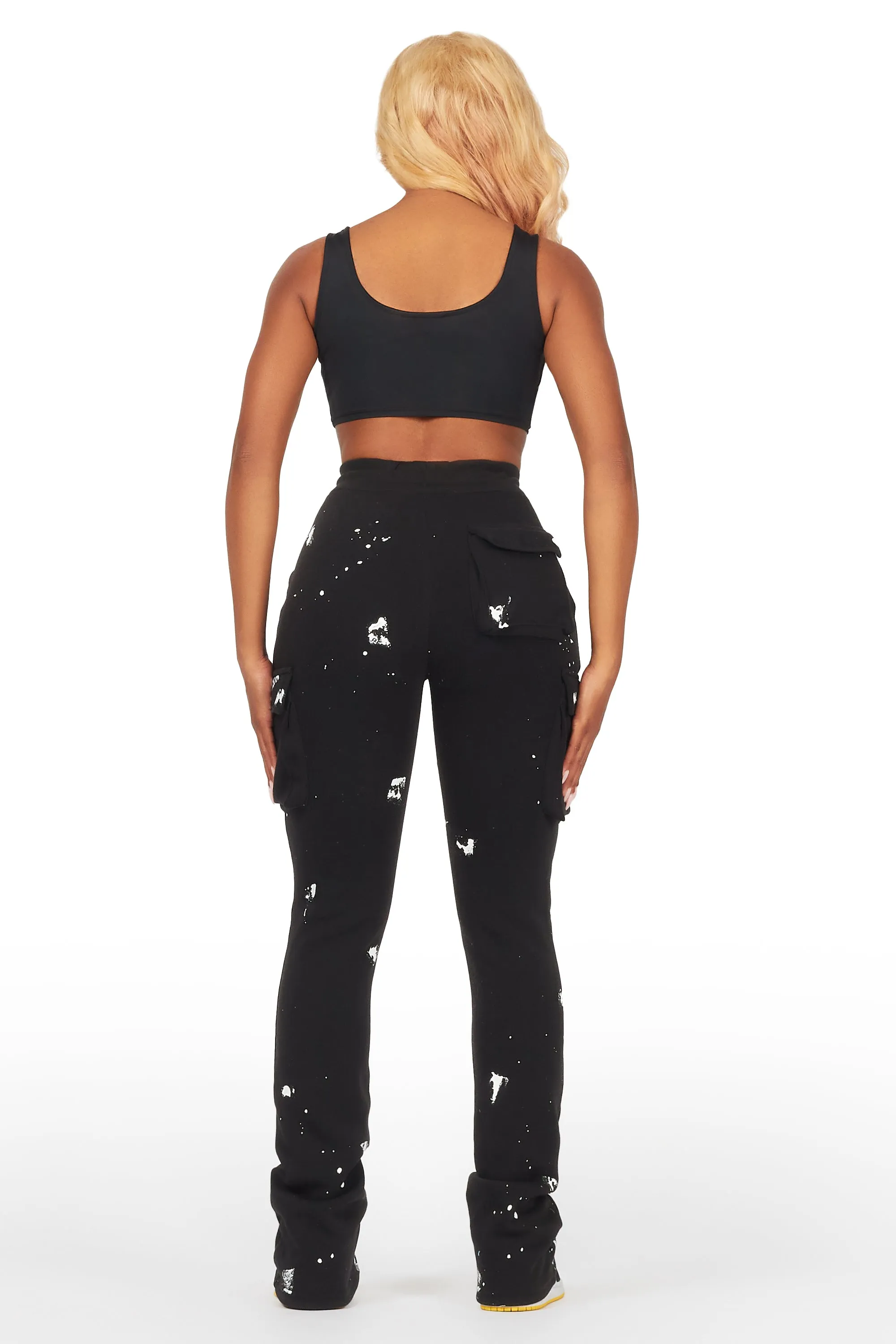 Antonia Black Cargo Stacked Track Pant sold by Rockstar Original product image thumbnail 4