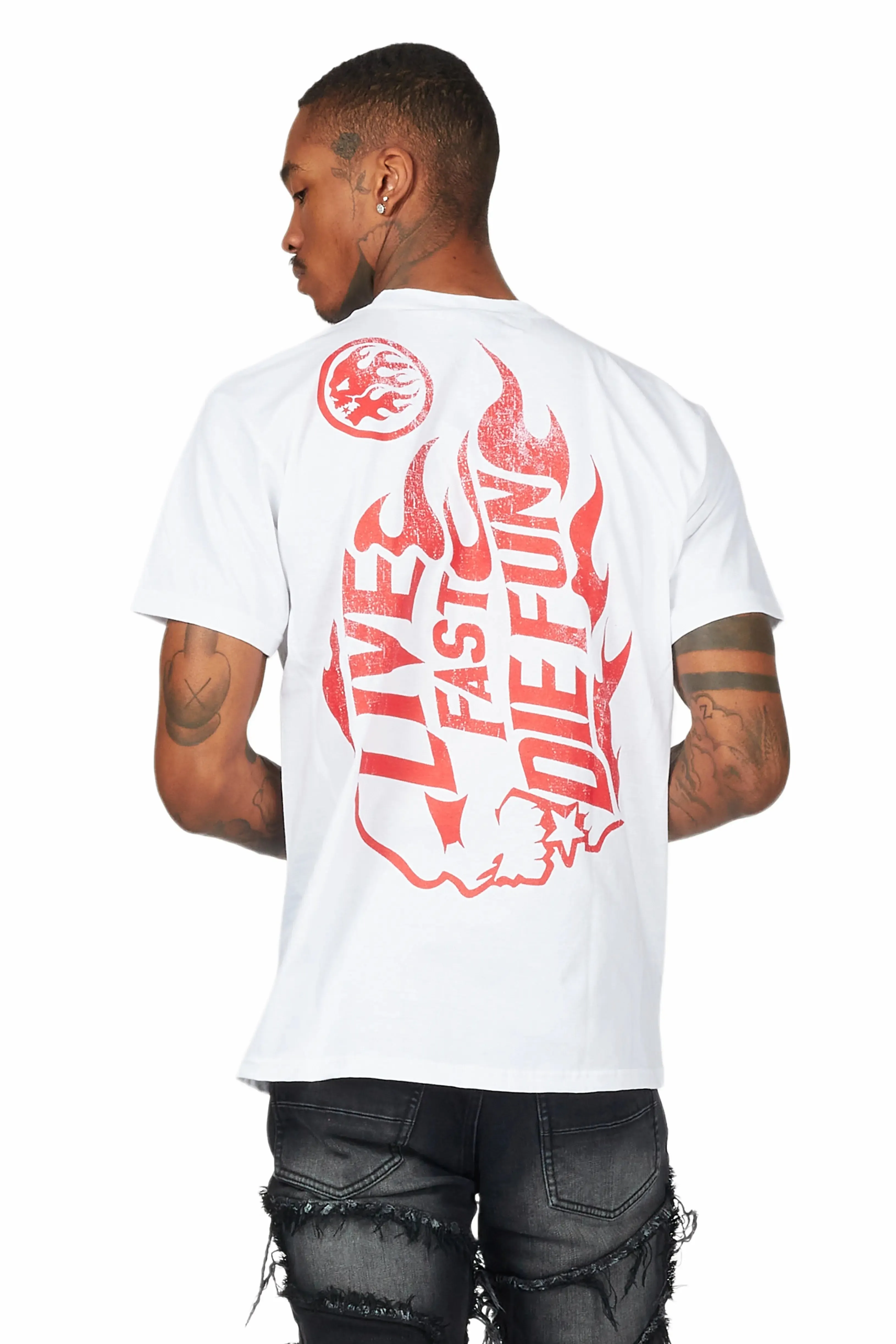 Station White Graphic T-Shirt sold by Rockstar Original product image thumbnail 4